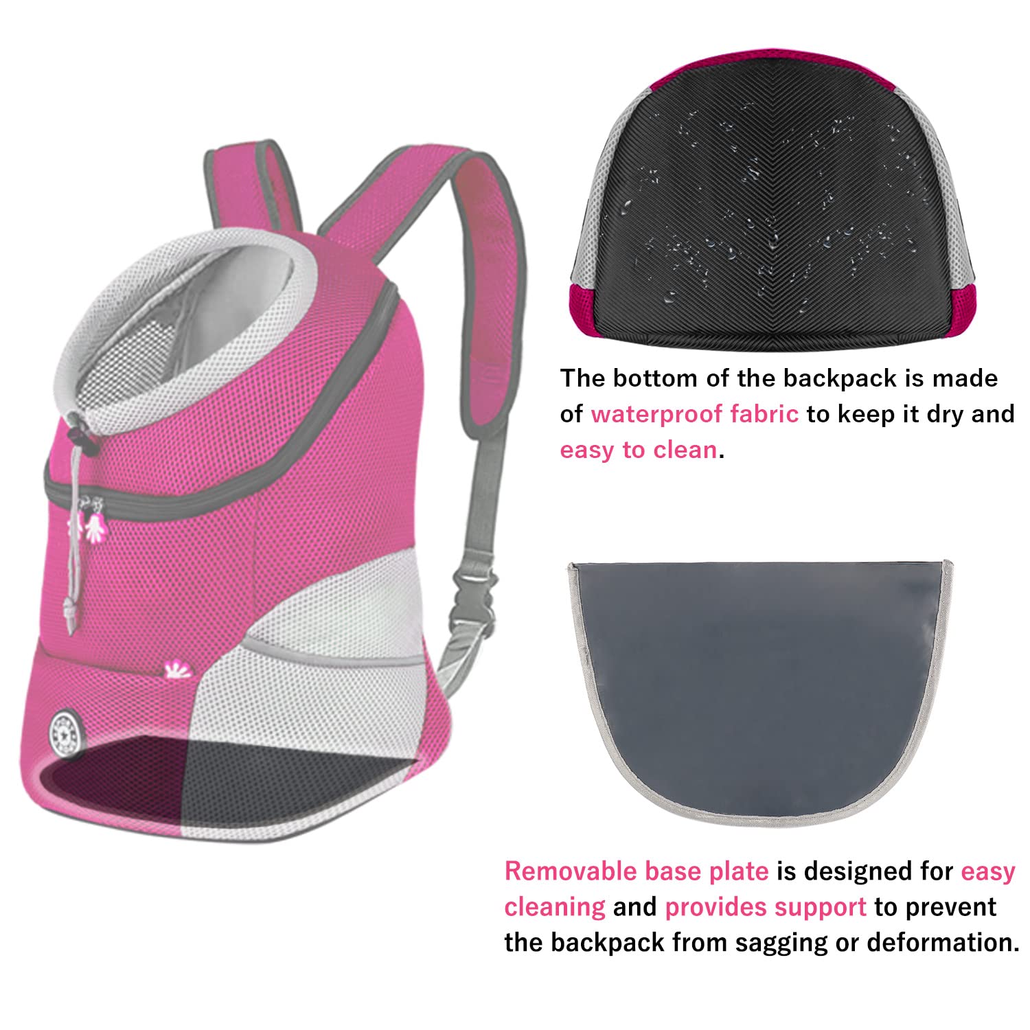 Dog Backpack Carrier - Comfortable & Breathable Front Pack for Small Medium Dogs Cats Rabbits - Padded Shoulder Straps & Head Out Design - Perfect for Travel Hiking Outdoor Adventures