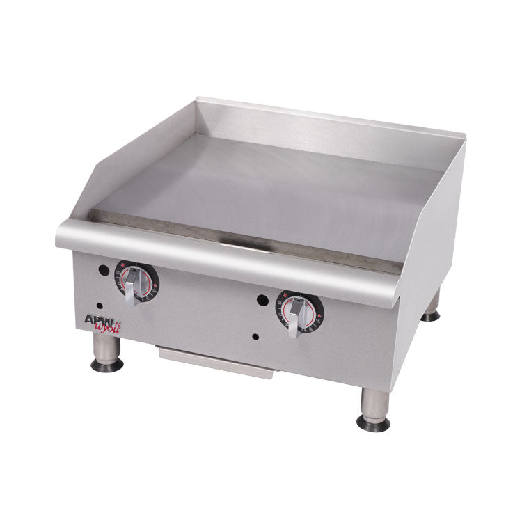 APW GGM 24I Workline Series 24-Inch Natural Gas Griddle with 2 Burners - Perfect for Commercial Kitchens & Outdoor Catering Events
