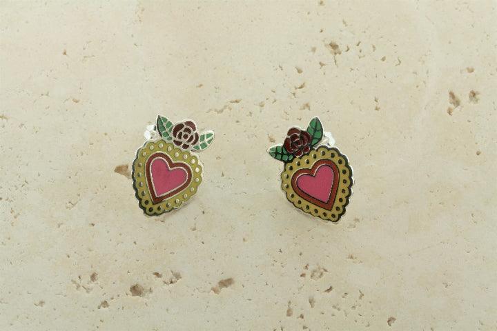 Multi-Color Enamel Flying Heart Stud Earrings - Trendy Fashion Jewelry for Women, Perfect for Parties, Dating & Everyday Wear