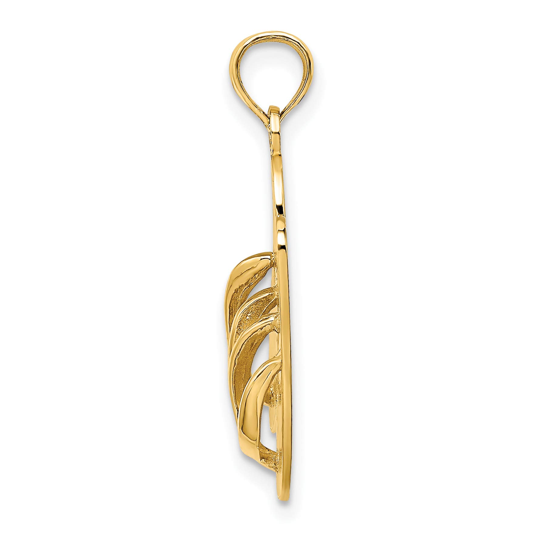 14K Solid Yellow Gold Sea Isle Double Hawaiian Flip Flop Necklace - Beach Sandals Pendant Charm for Women - Perfect for Summer Vacation, Ocean Getaway, and Tropical Jewelry Gifts