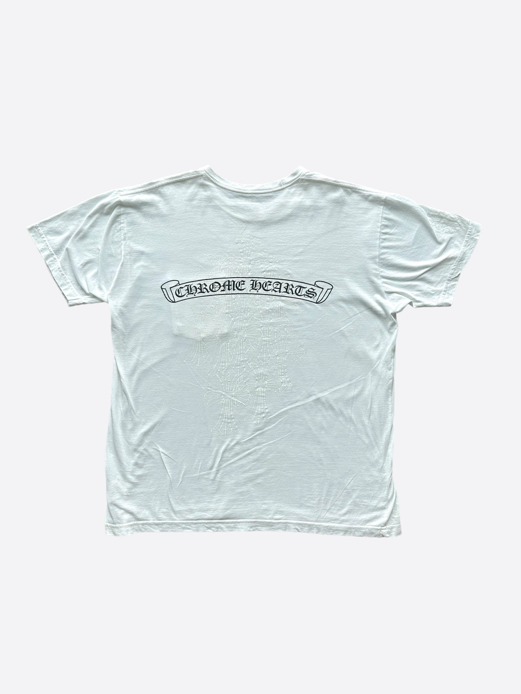 Chrome Hearts White Vertical Logo T-Shirt for Men | Stylish Graphic Tee for Casual Wear & Street Fashion