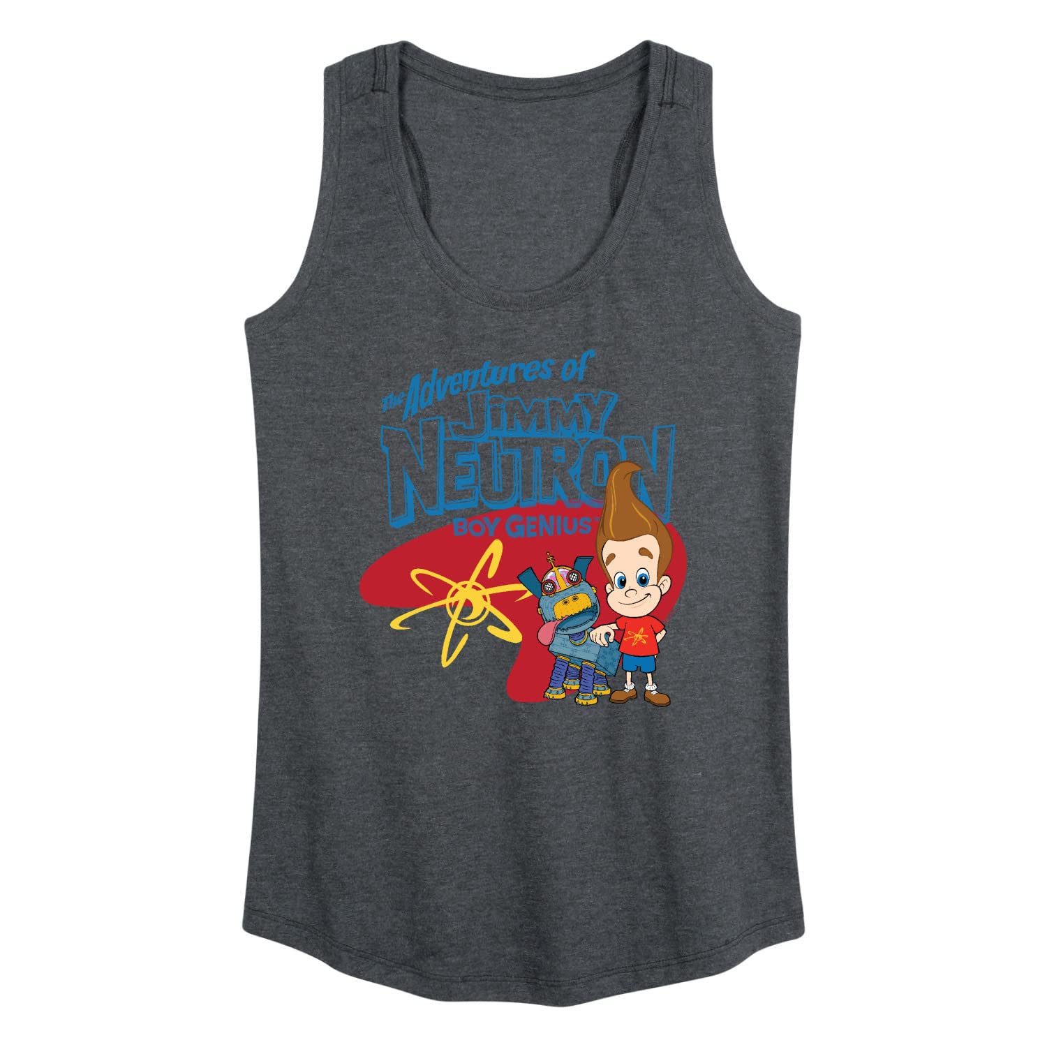 HYBRID APPAREL Jimmy Neutron Ladies Racerback Tank Top - The Adventures of Jimmy Neutron Graphic Tee - Women's Casual Workout & Lounge Wear