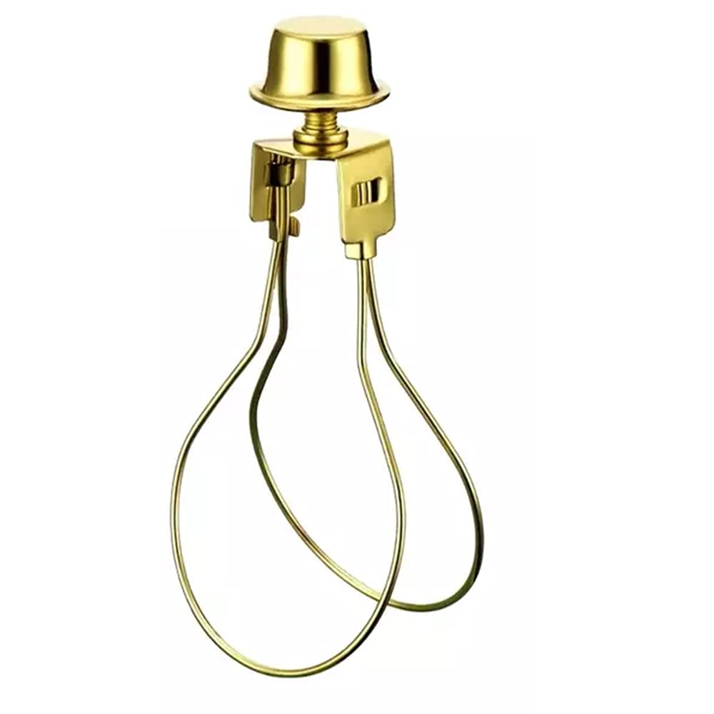 Brass Clip-On Lamp Harp with Shade Attaching Finial - Universal Bulb Adapter for Supporting Lamp Shades - Perfect for Table Lamps, Floor Lamps & Home Decor Lighting