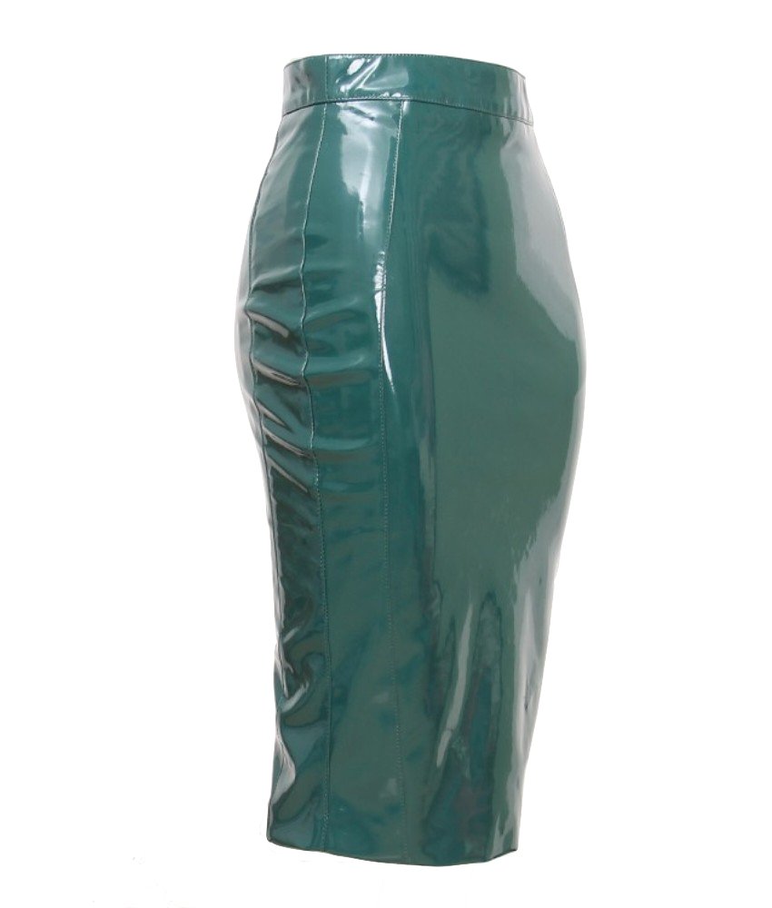 Sexy Turquoise PVC Pencil Skirt for Women - Pin-Up Style Fetish Skirt with Stretchy Comfort | Perfect for Cosplay, Burlesque Shows & Retro Fashion Outfits