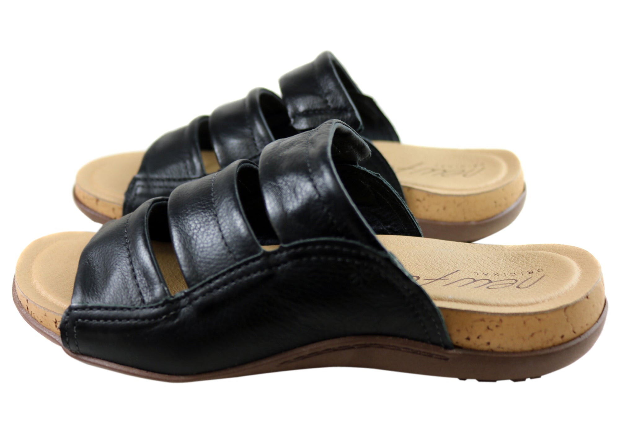 Women's Comfort Leather Slides Sandals - Soft & Supportive Brazilian Made Summer Shoes for Beach, Pool & Casual Wear