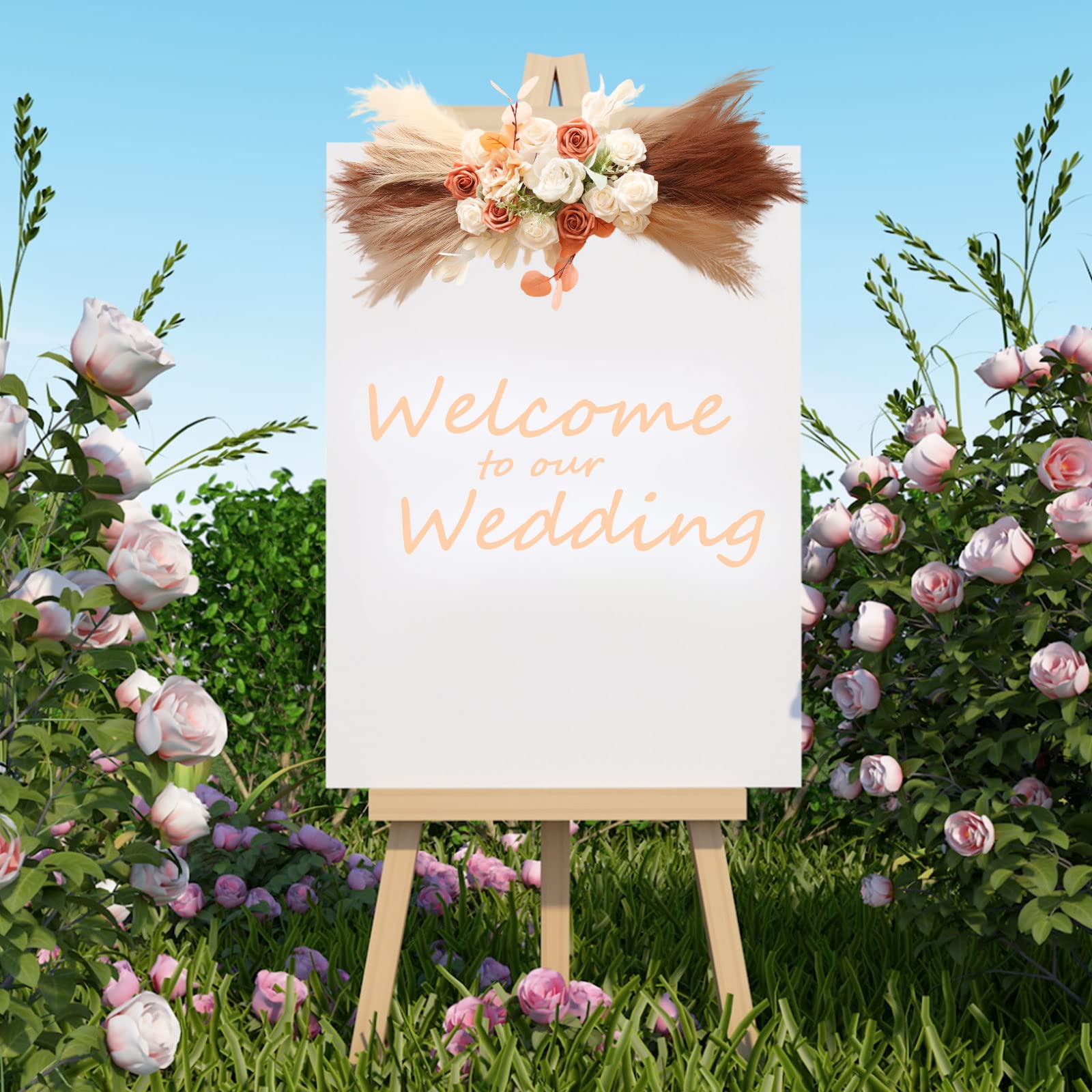 MSUIINT 2-Pack Artificial Wedding Arch Flowers Swag - 31