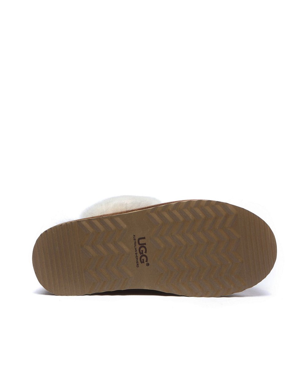Women's UGG Platform Scuff Slippers - Cozy House Shoes for Indoor & Outdoor Wear - Perfect for Winter, Lounge & Home Comfort