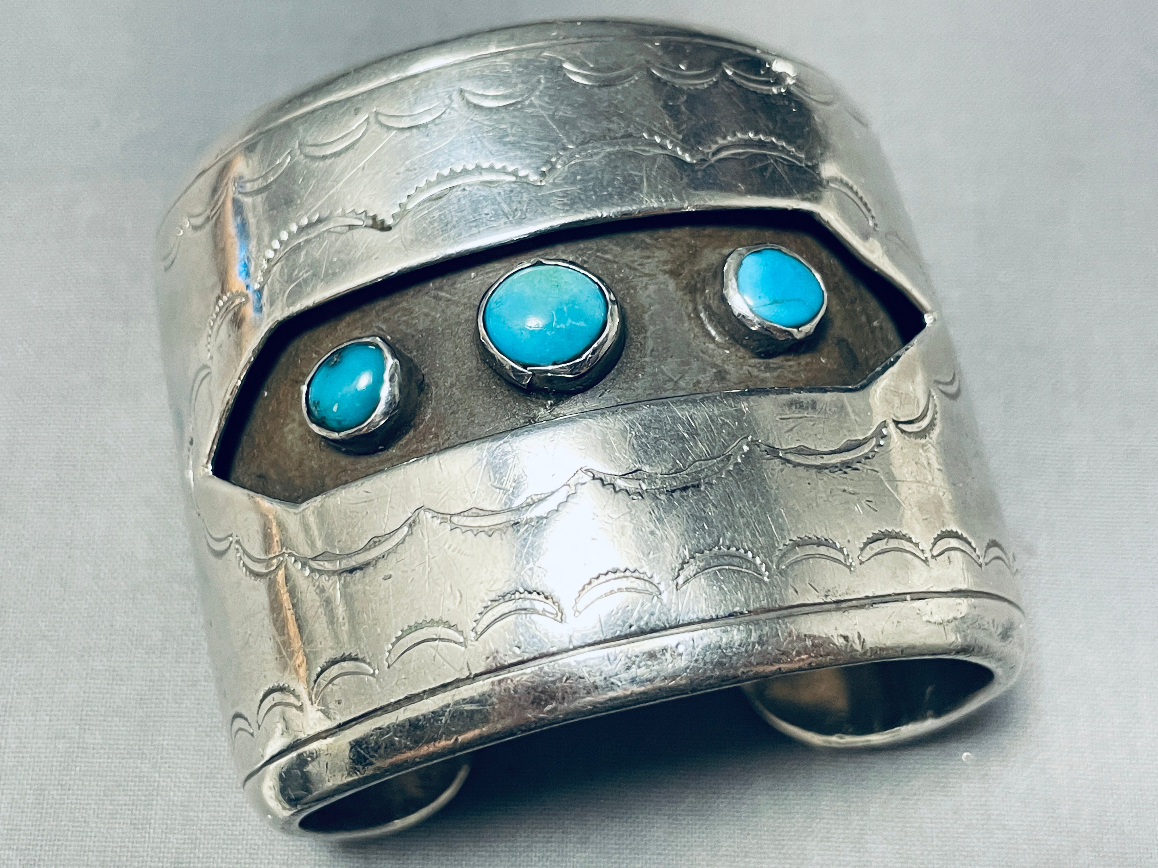 Vintage Navajo Turquoise Sterling Silver Shadow Bracelet - 153g Handmade Native American Jewelry for Women - Perfect for Boho Fashion, Gift Giving & Special Occasions