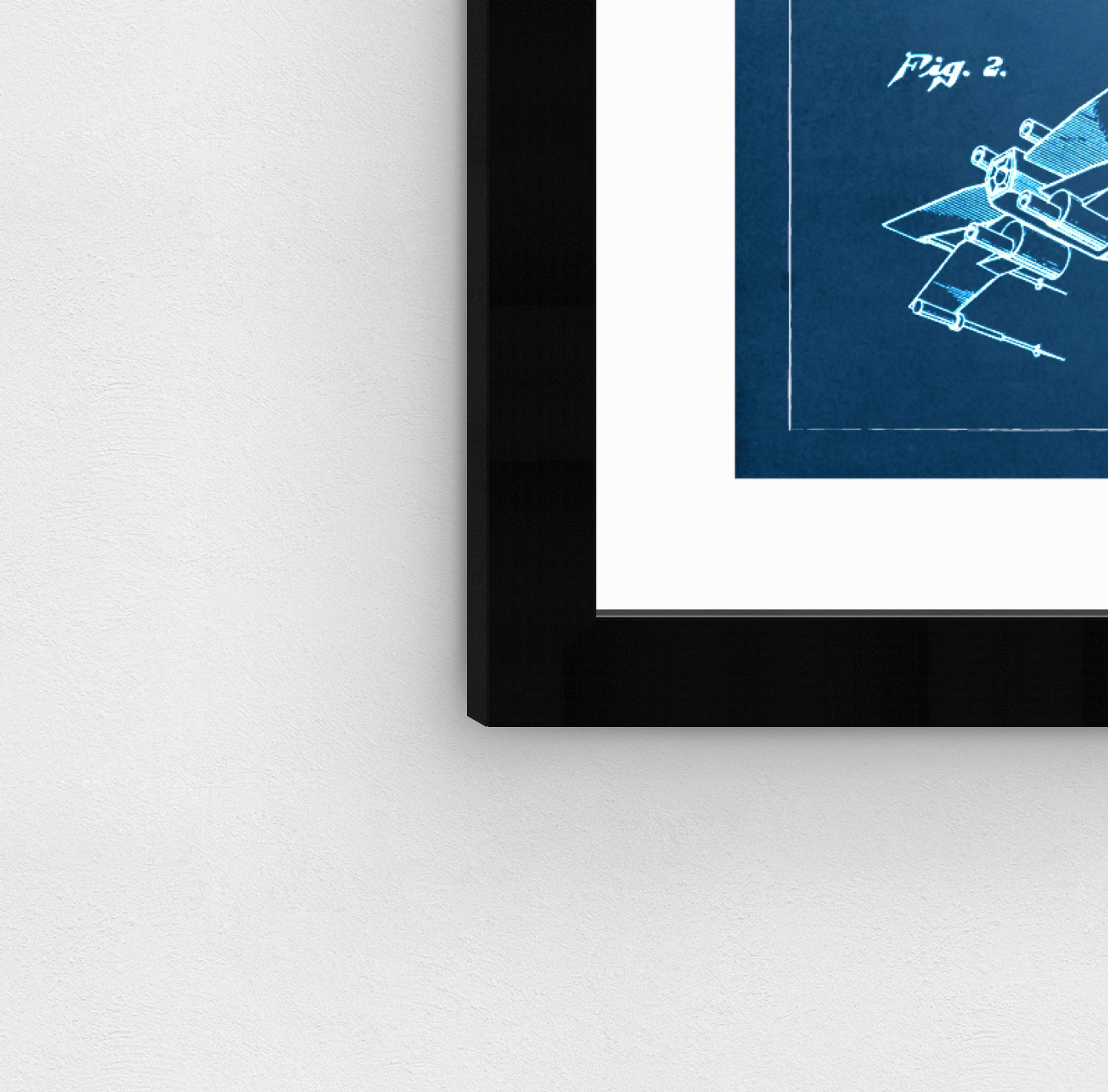 Oliver Gal Artist Co. 'Spacecraft 1980' Framed Blueprint Wall Art - 26