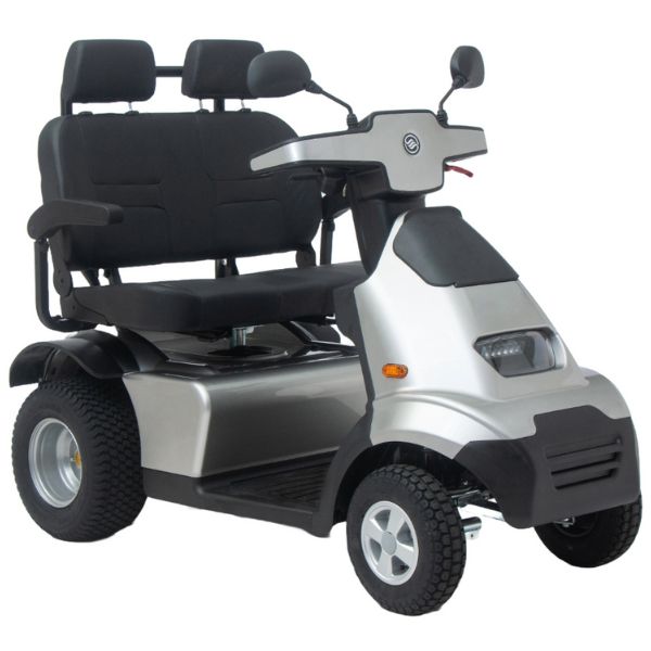 AFIKIM Afiscooter S4 Heavy Duty Mobility Scooter - Dual Seat Electric Scooter for Adults - Ideal for Outdoor & Indoor Use, Shopping, Travel & Daily Commuting