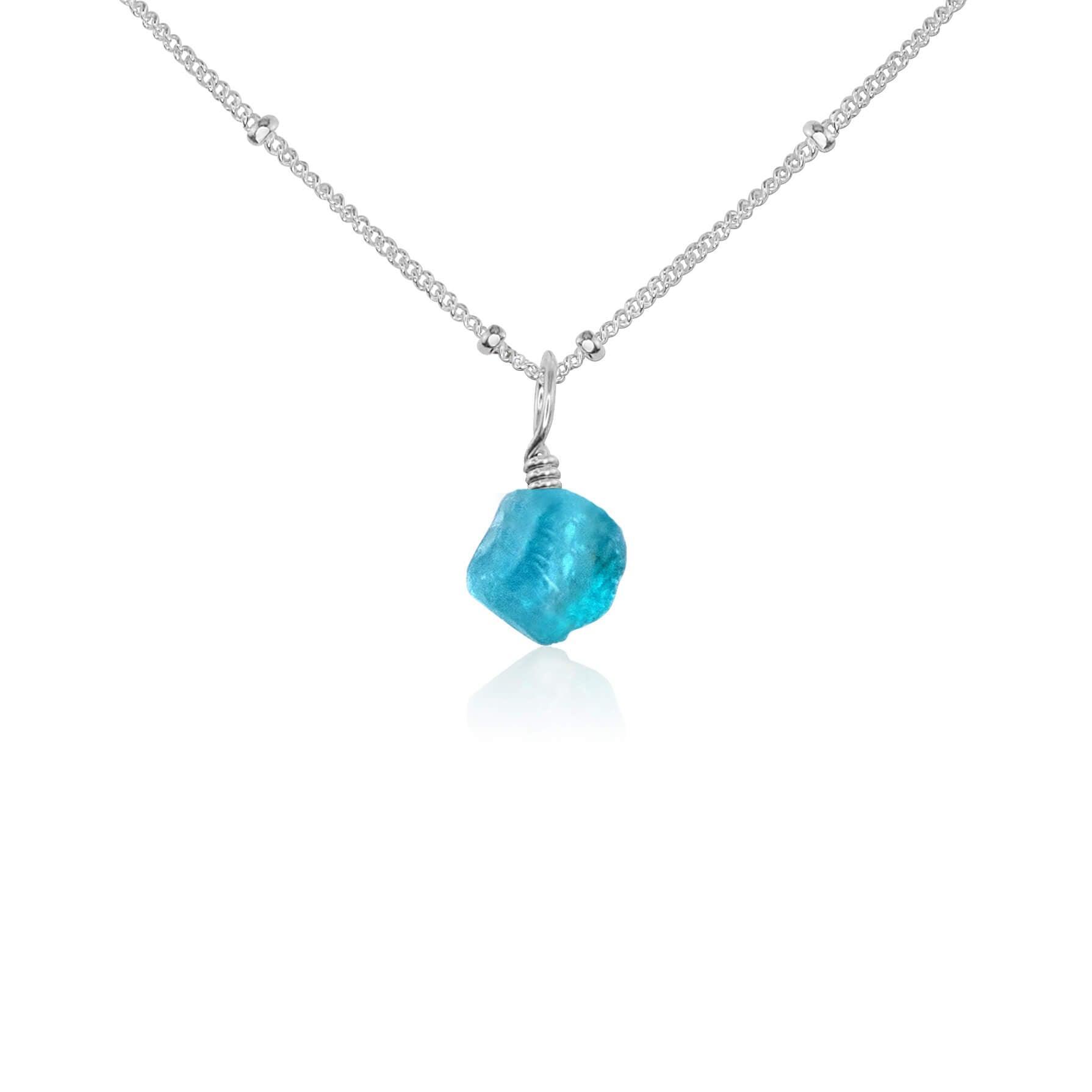 Natural Raw Apatite Crystal Pendant Necklace - Healing Stone Jewelry for Women, Spiritual Energy Protection, Chakra Balancing | Perfect for Meditation, Yoga & Everyday Wear