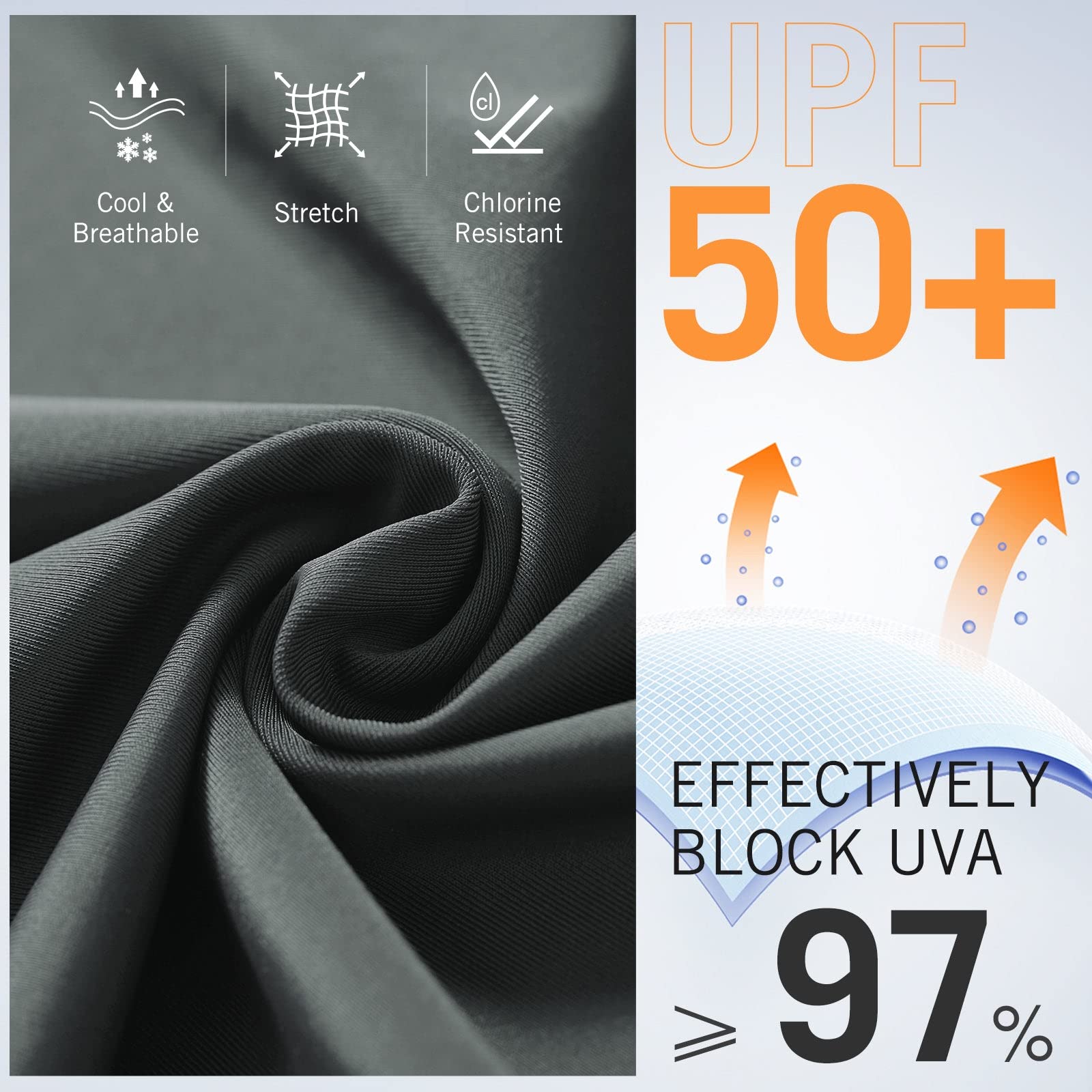 Baleaf Women's UPF50+ High Waisted Swim Shorts with Pockets & Liner - Long Board Shorts for Swimming, Surfing & Beach Activities