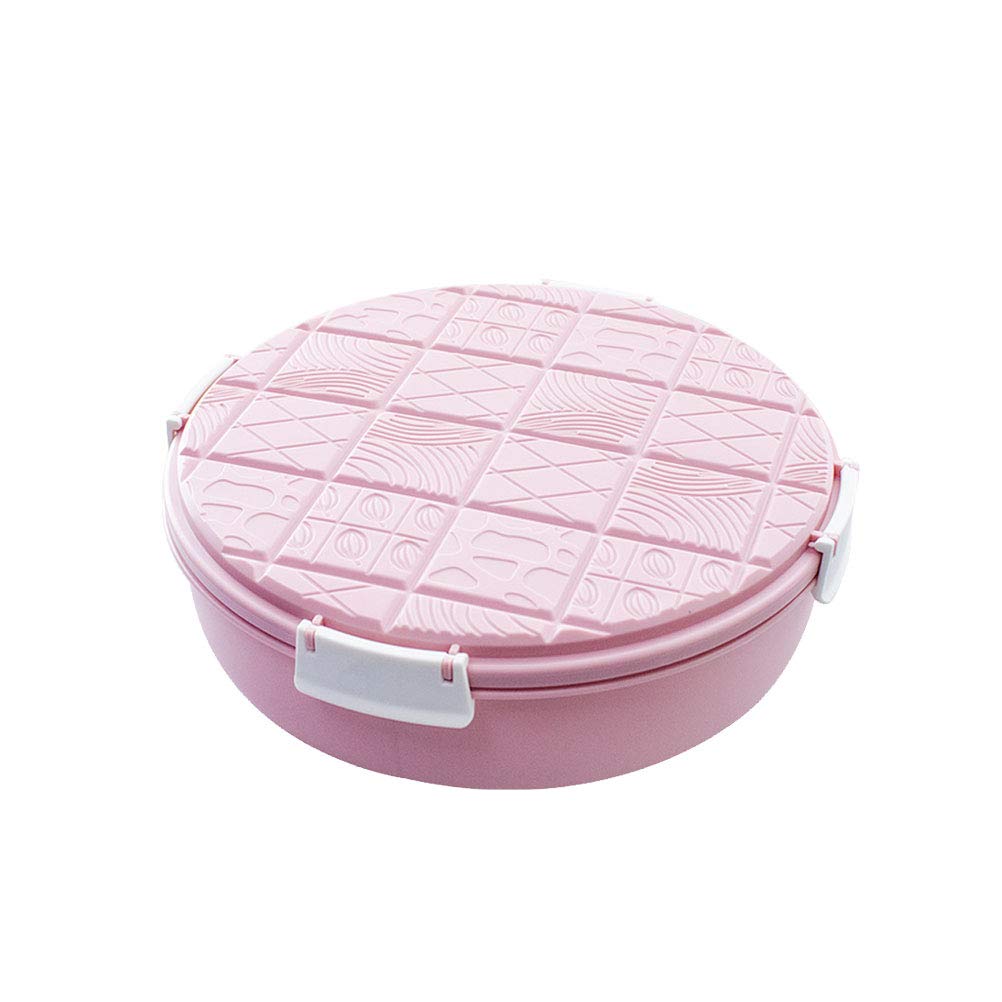 Pink Divided Snack Container with Lid - Fruit Basket Candy Nut Dish Tray for Food Storage, Dried Fruit Organizer, Party Plates - Perfect for Home, Office, and Picnic Use