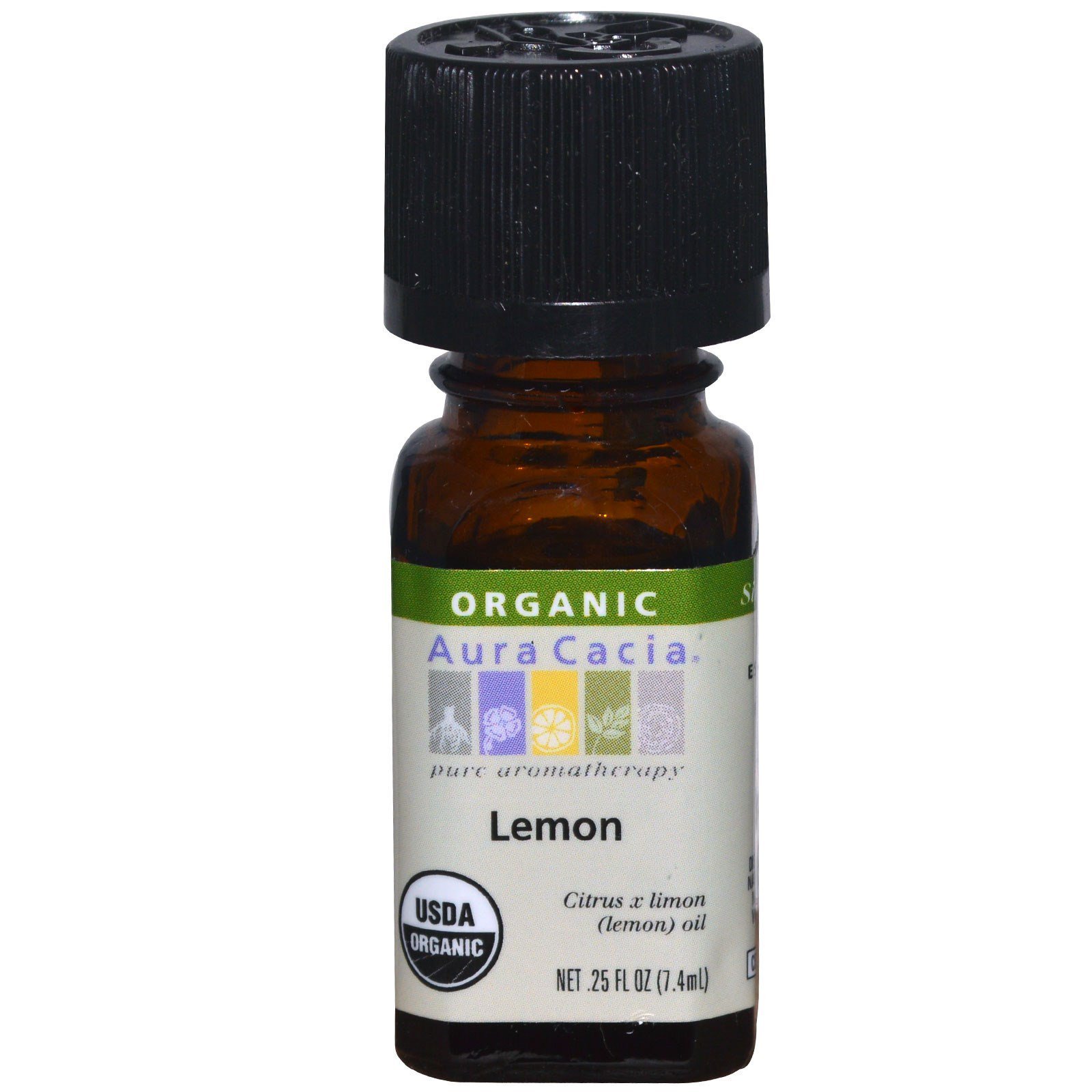 Aura Cacia Organic Lemon Essential Oil - 100% Pure, Natural, Therapeutic Grade - 0.25 oz - for Aromatherapy, Diffusers, Massage & Skin Care
