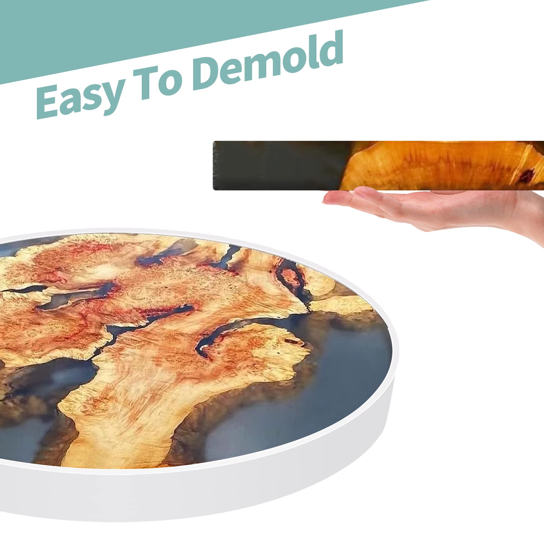 14 Inch Extra Large Round Silicone Epoxy Resin Mold for DIY River Table, Cutting Board, Home Decor - Perfect for Crafting, Kitchen Use & Office Desktop Decoration
