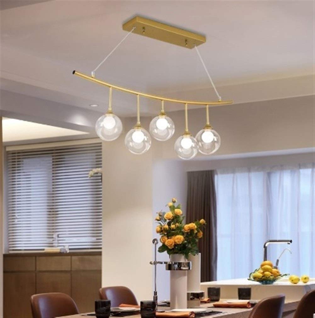 5-Light Globe Chandelier Pendant Light - Modern Metal & Glass Candle Style Ambient Lighting for Dining Room, Bar, Restaurant | Elegant Painted Finishes | Perfect for Home Decor & Commercial Spaces