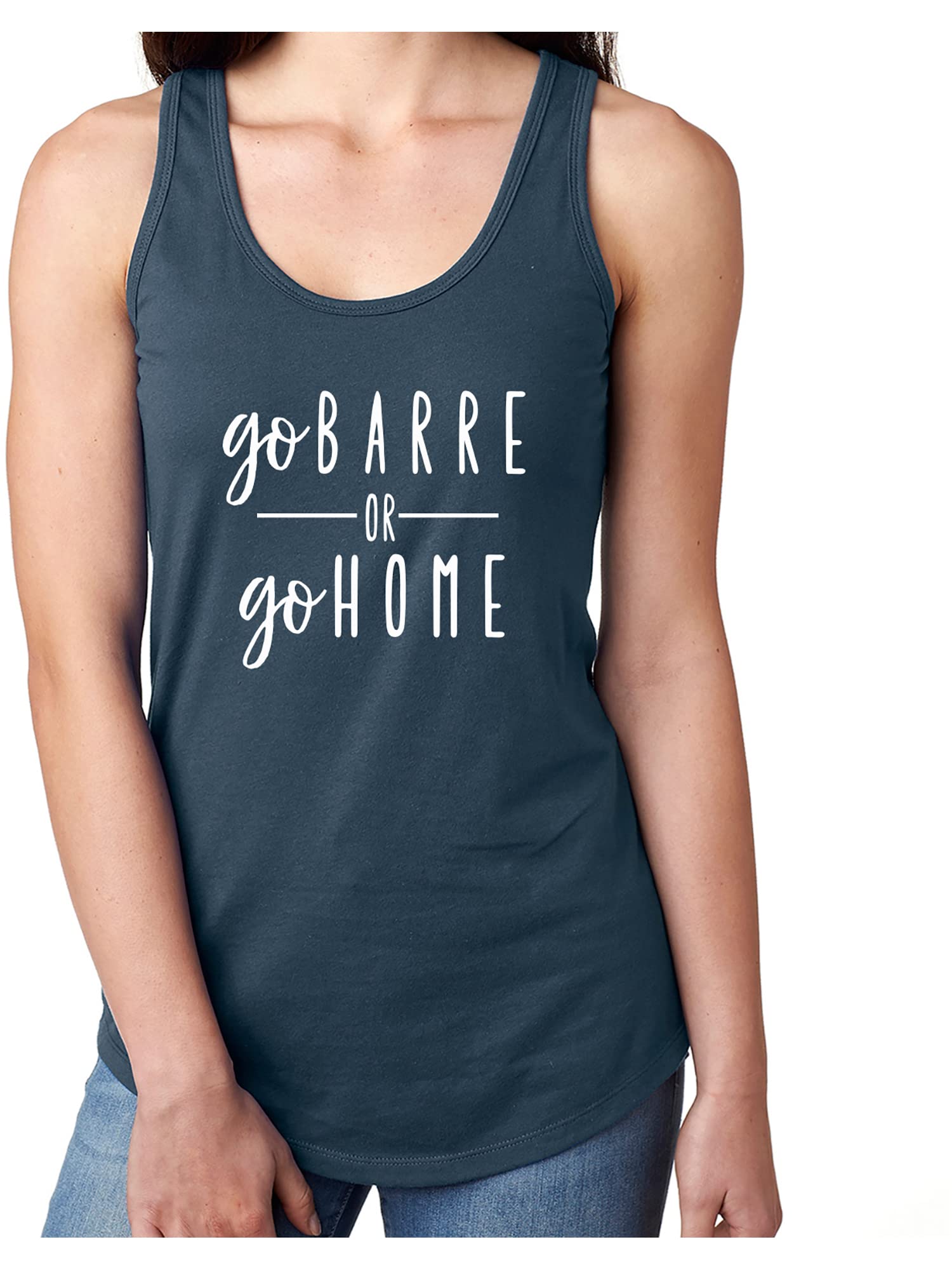 Zerogravitee Go Barre or Go Home Racerback Tank Top - Women's Workout & Yoga Activewear for Barre Class, Gym & Fitness Training
