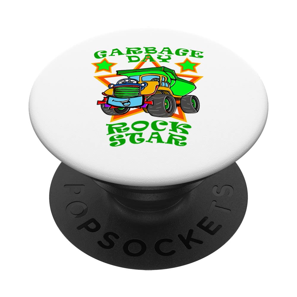 Funny Star Truck Recycling Day Trash Dustcar Dustman PopSockets - Swappable PopGrip for Phones - Perfect for Eco-Friendly Gifts, Office Pranks & Recycling Awareness