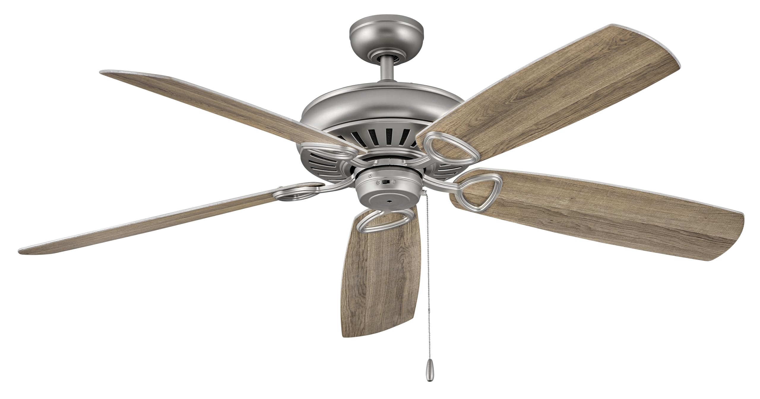 Hinkley Gladiator 60 Inch Ceiling Fan with Satin Steel Finish - Modern Indoor/Outdoor Cooling for Living Room, Bedroom, or Patio