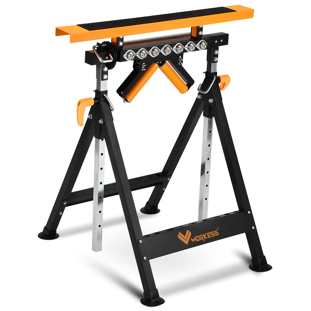 4 in 1 Adjustable Roller Stand - Heavy Duty Roller Support Stand for Woodworking, Table Saw, Band Saw - Perfect for Workshop & DIY Projects