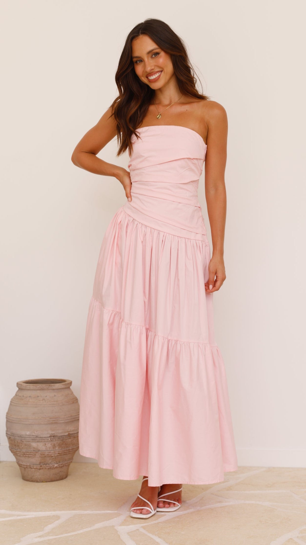 Lola Maxi Dress for Women - Flowy Long Summer Dress in Pink | Beach Wedding, Vacation, Party Outfit
