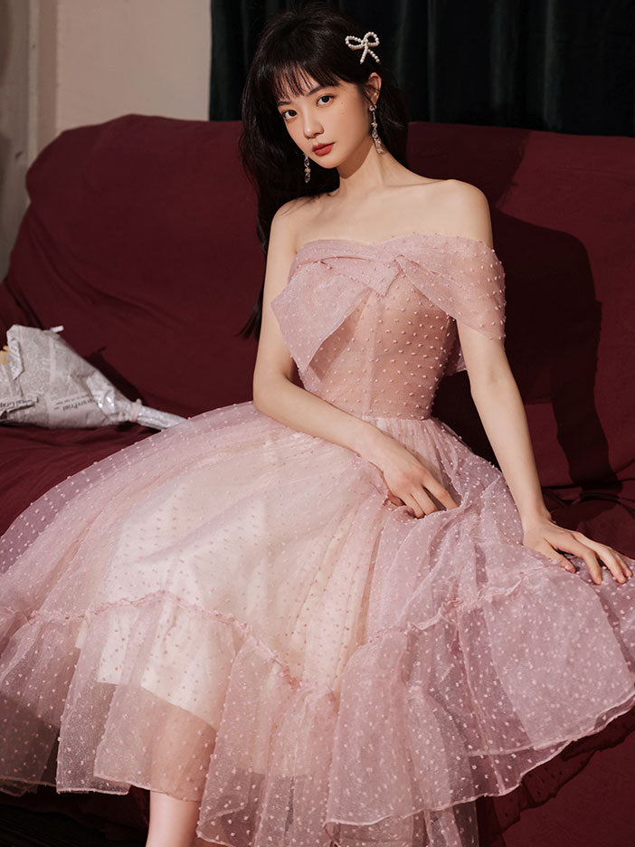 Elegant Pink One Shoulder Short Prom Dress - Cute Puffy Homecoming Dress for Teens | Perfect for Prom Night, Homecoming Dance & Special Occasions