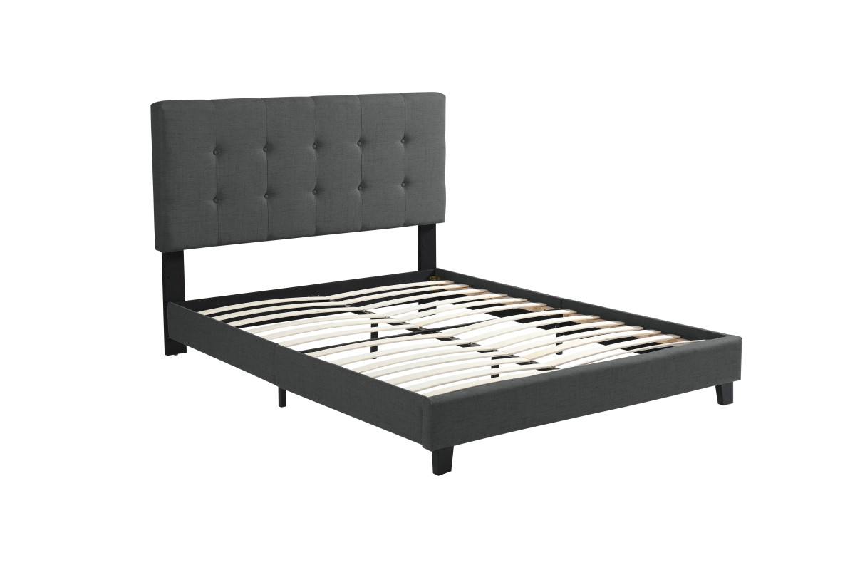 3-Piece Queen Bed Set in Dark Grey - Modern Bedroom Furniture for Cozy Home Decor & Relaxing Sleep