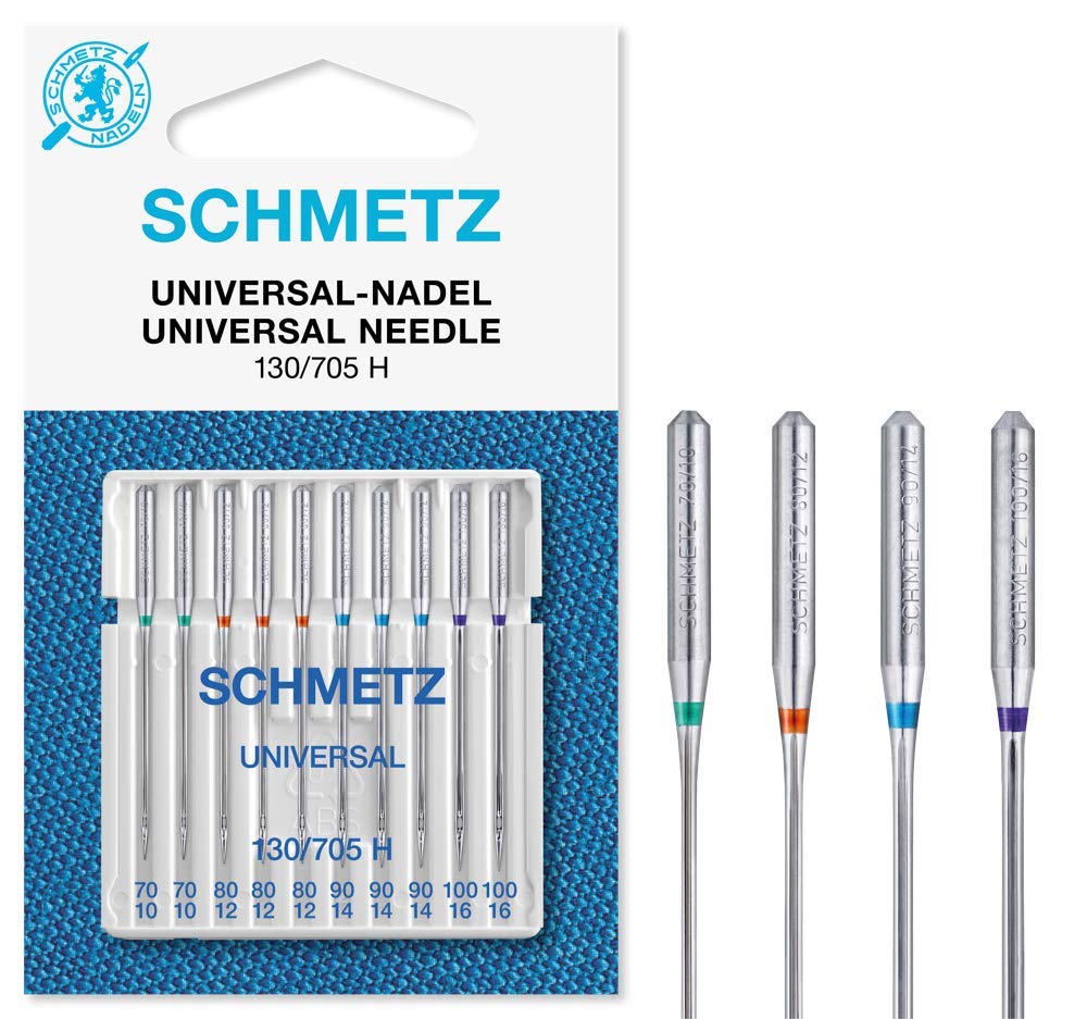 SCHMETZ Universal Sewing Machine Needles Set - Assorted Sizes for Fabric, Denim & Quilting - Perfect for Home Sewing, DIY Projects & Professional Tailoring