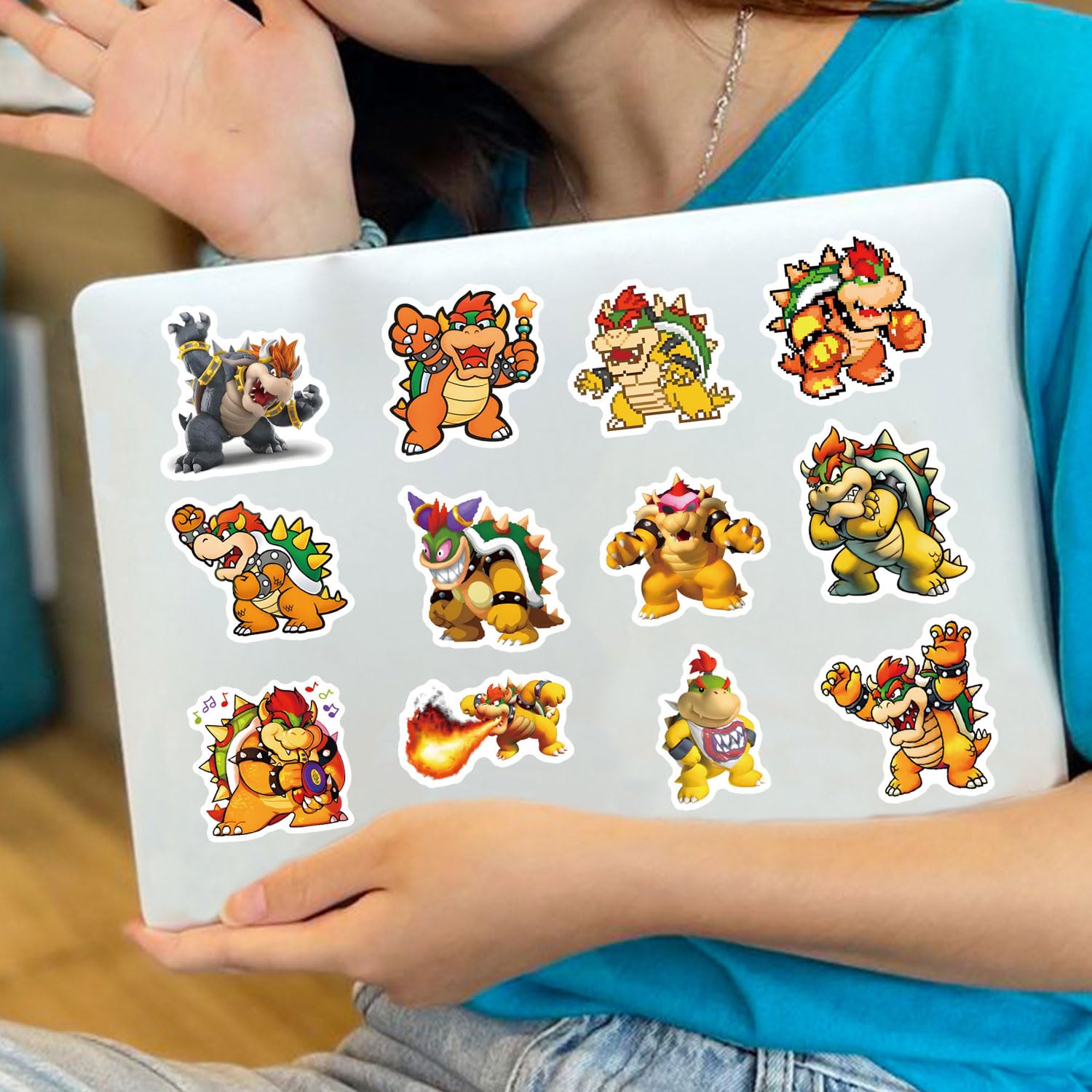 62 Pcs Bowser Stickers Set - Waterproof Vinyl Decals for Nintendo Fans, Birthday Party Decorations, DIY Scrapbooking & Laptop Customization - Perfect for Water Bottles, Suitcases, Gaming Gear & More