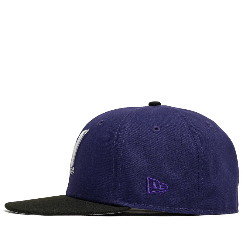 New Era x Politics Milwaukee Brewers 59FIFTY Fitted Hat - Purple & Black Snapback Baseball Cap for Men & Women - Perfect for Baseball Games, Streetwear Fashion & Sports Fans