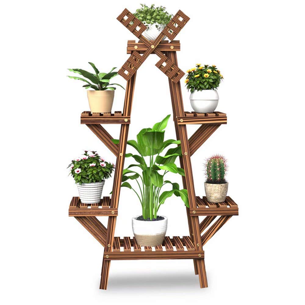 Multi-Tier Solid Wood Flower Stand - Indoor/Outdoor Plant Shelf for Living Room, Balcony, or Garden - Rustic Home Decor for Potted Plants, Herbs & Succulents