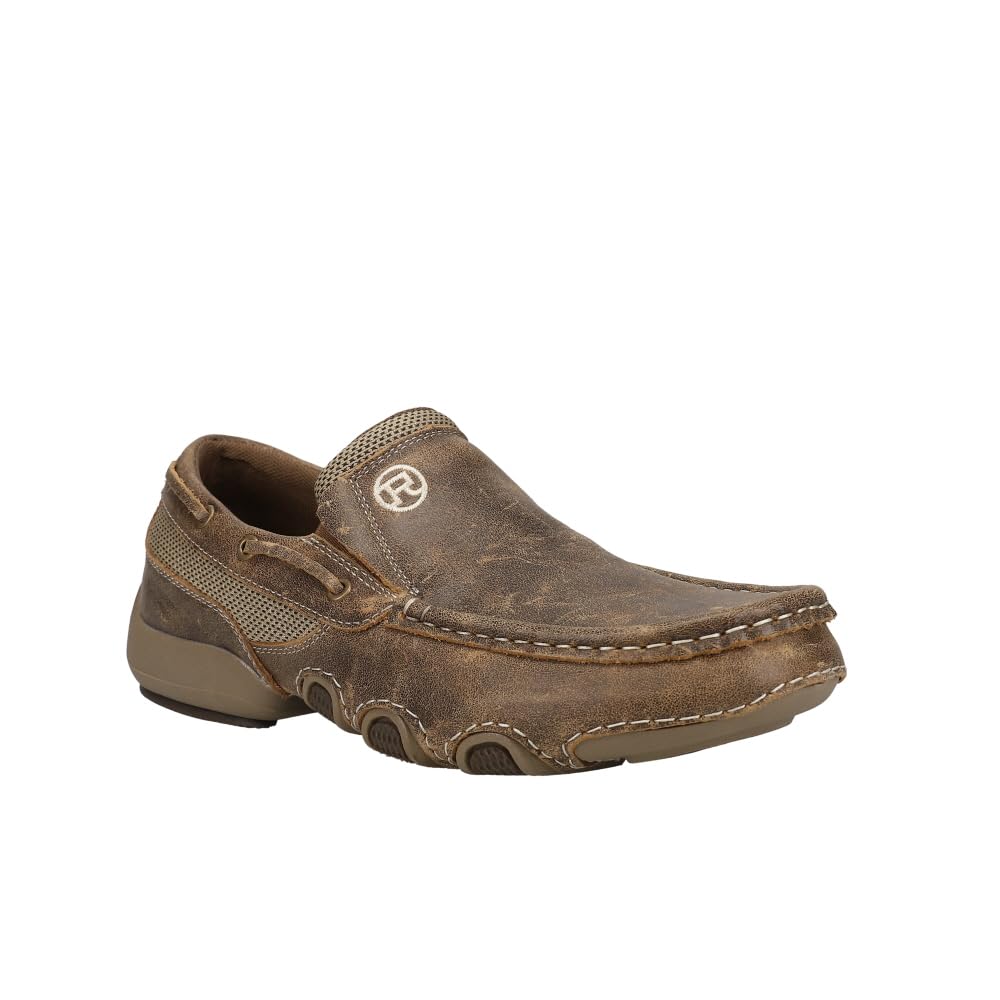 ROPER Men's Slip-On Casual Shoes - Comfortable Brown Loafers for Walking & Travel - Size 10.5 D (Medium Width) - Perfect for Office, Driving & Everyday Wear