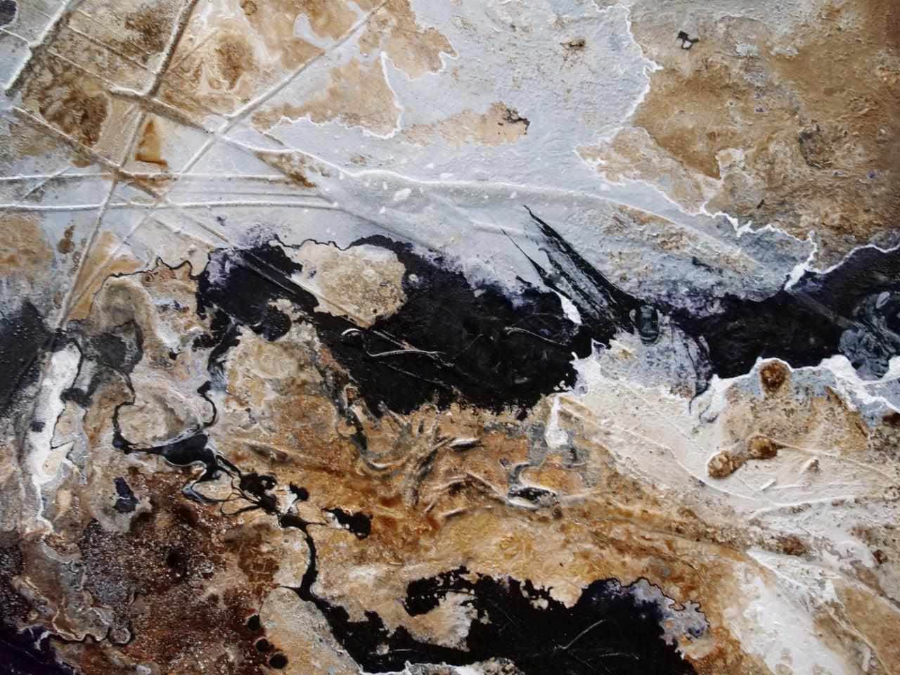 240cm x 100cm Black Rust Textured Abstract Canvas Art Painting - Modern Wall Decor for Living Room, Bedroom & Office | Slated Kiss Collection