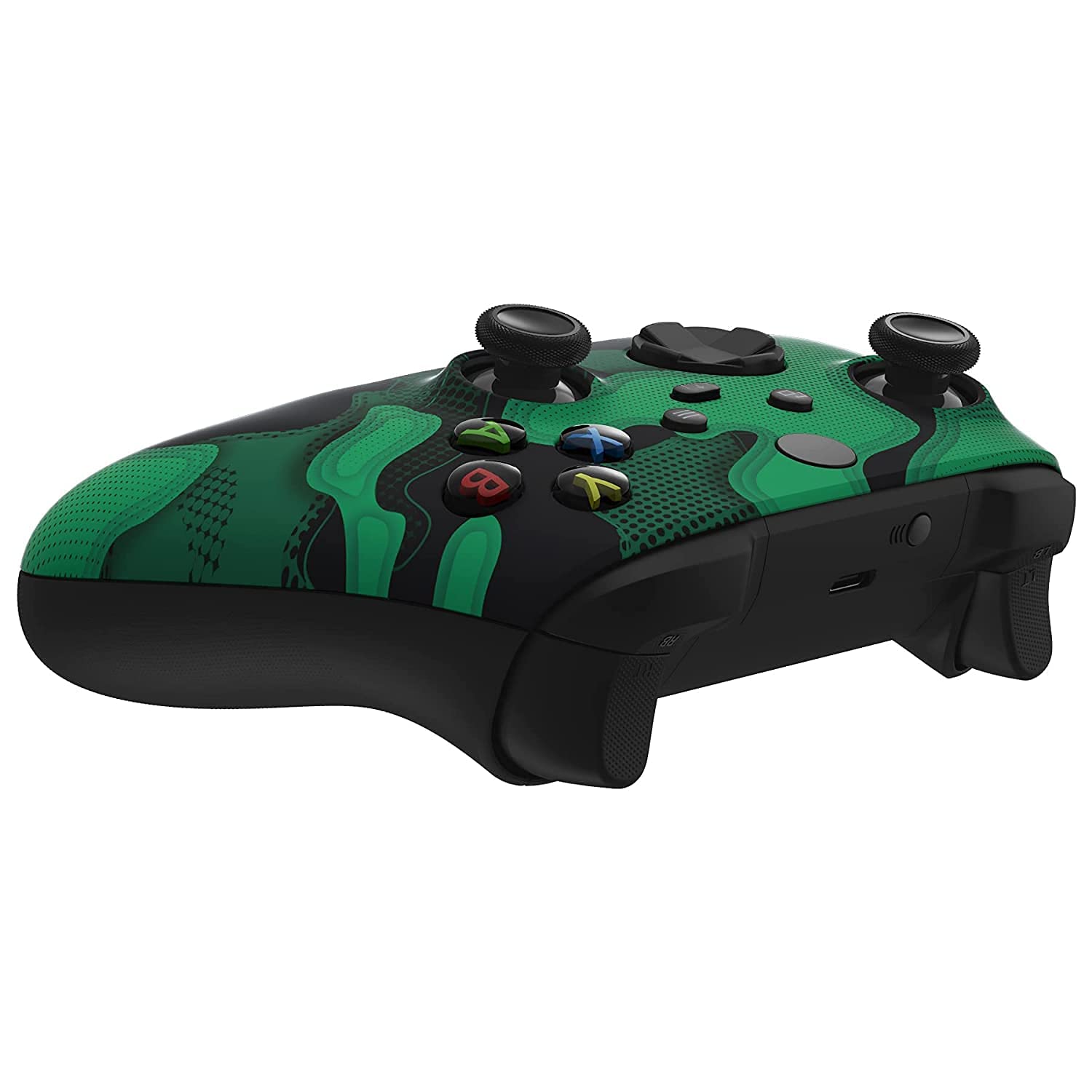 Modded Wireless Controller for Xbox Series X/S & Xbox One - Enhanced for FPS Games with Rapid Fire, Dropshot & Akimbo Modes - Green Camo Design - Perfect for Competitive Gaming & Esports Tournaments