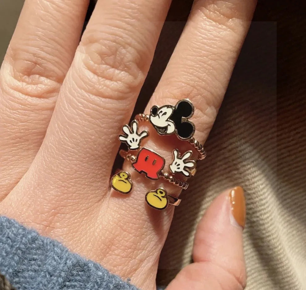 Disney Anime Mickey Mouse Girls Ring - Cute Cartoon Jewelry for Kids & Teens - Perfect for Birthday Gifts, Parties & Everyday Wear