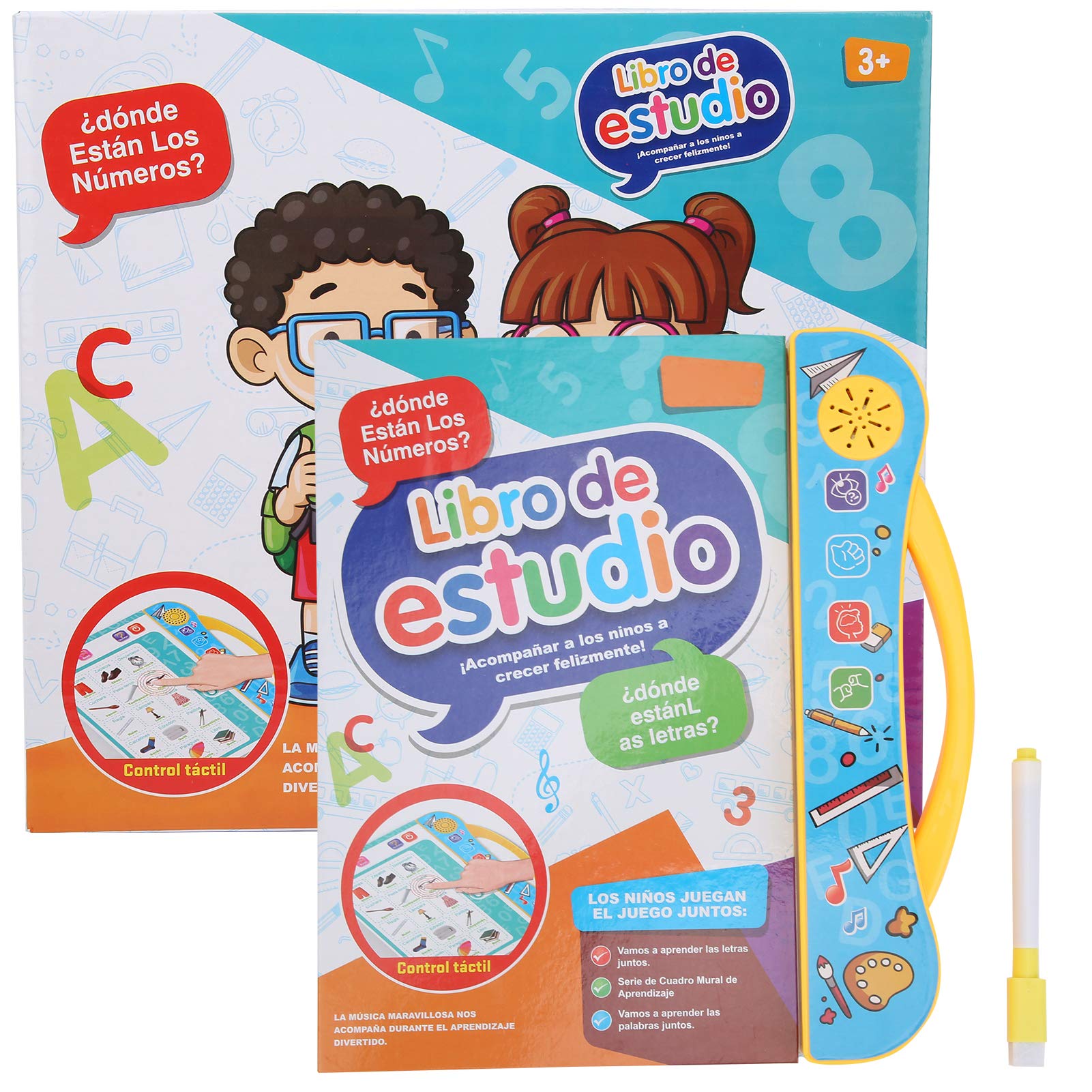 Best Educational Toys for Kids Ages 3-7 | Interactive Bilingual Reading Book with Spanish & English Sound | Early Learning Cognitive Study E-Book | Perfect for Homeschooling, Preschool & Kindergarten Learning Activities
