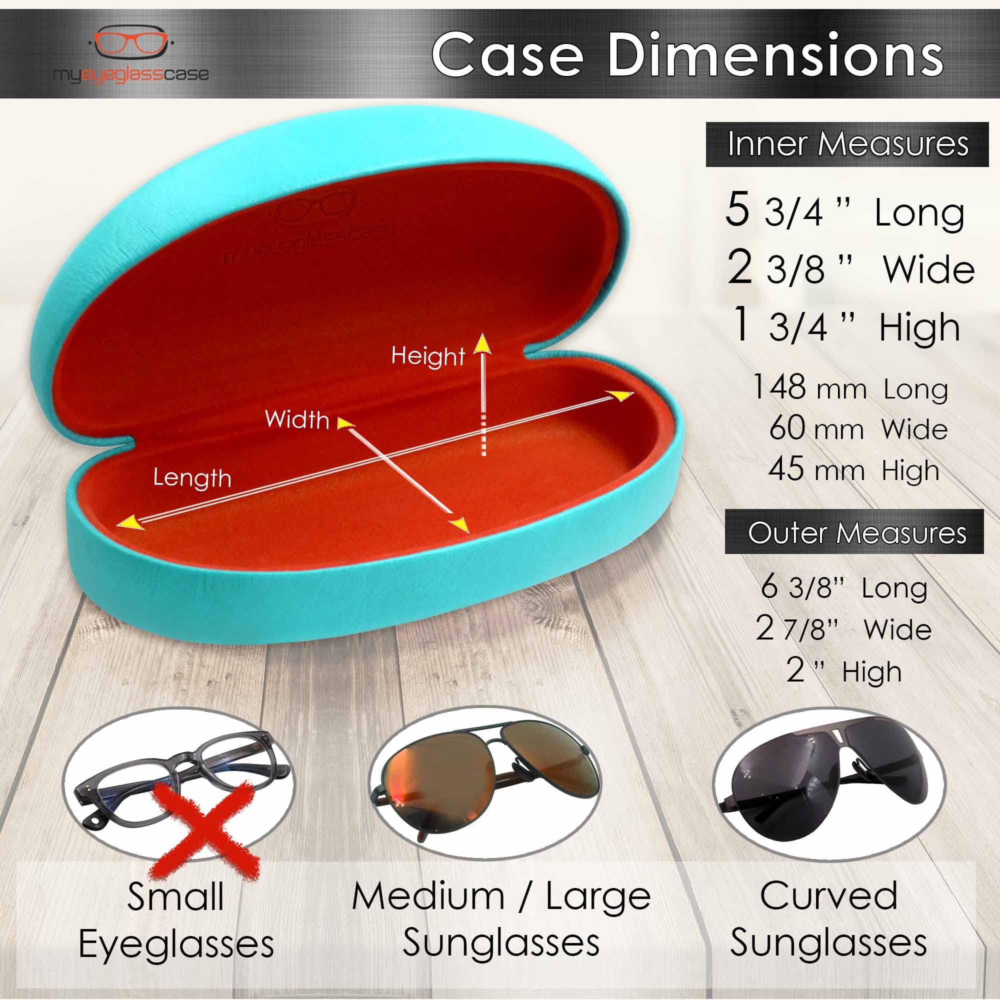 Hard Shell Sunglasses Case for Women - Durable Eyeglass Holder with Pouch & Cleaning Cloth - Large Protective Glasses Storage Case for Travel, Work, and Everyday Use