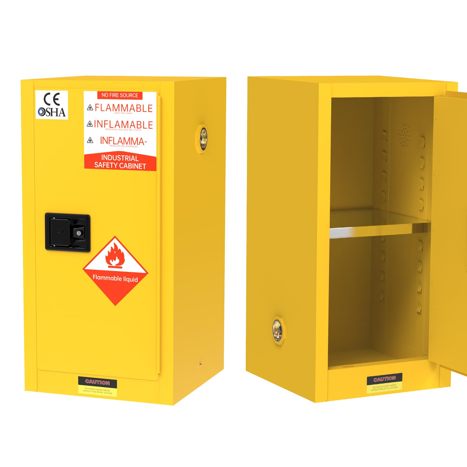 30 Gallon Flammable Storage Cabinet - Adjustable Shelf Chemical Cabinet for Flammable Liquids (23.23