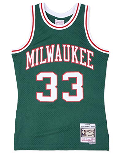 Kareem Abdul-Jabbar Milwaukee Bucks 1970-71 Green Swingman Jersey - Authentic NBA Vintage Basketball Jersey for Men - Perfect for Games, Collecting & Fan Apparel