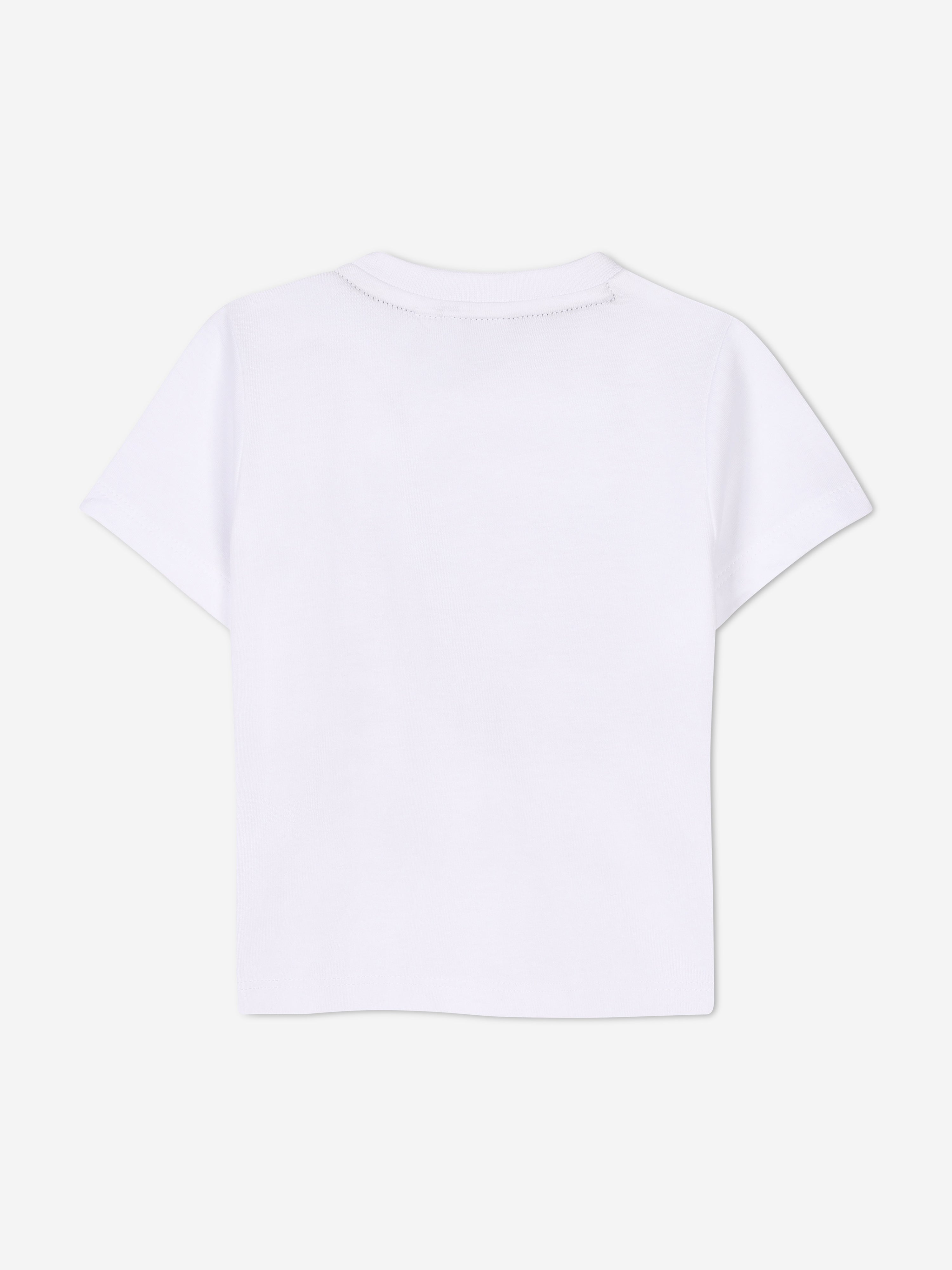 BOSS Baby Boys Multi Logo Print White T-Shirt | Trendy Graphic Tee for Kids | Perfect for Casual Wear, Playdates & Family Outings