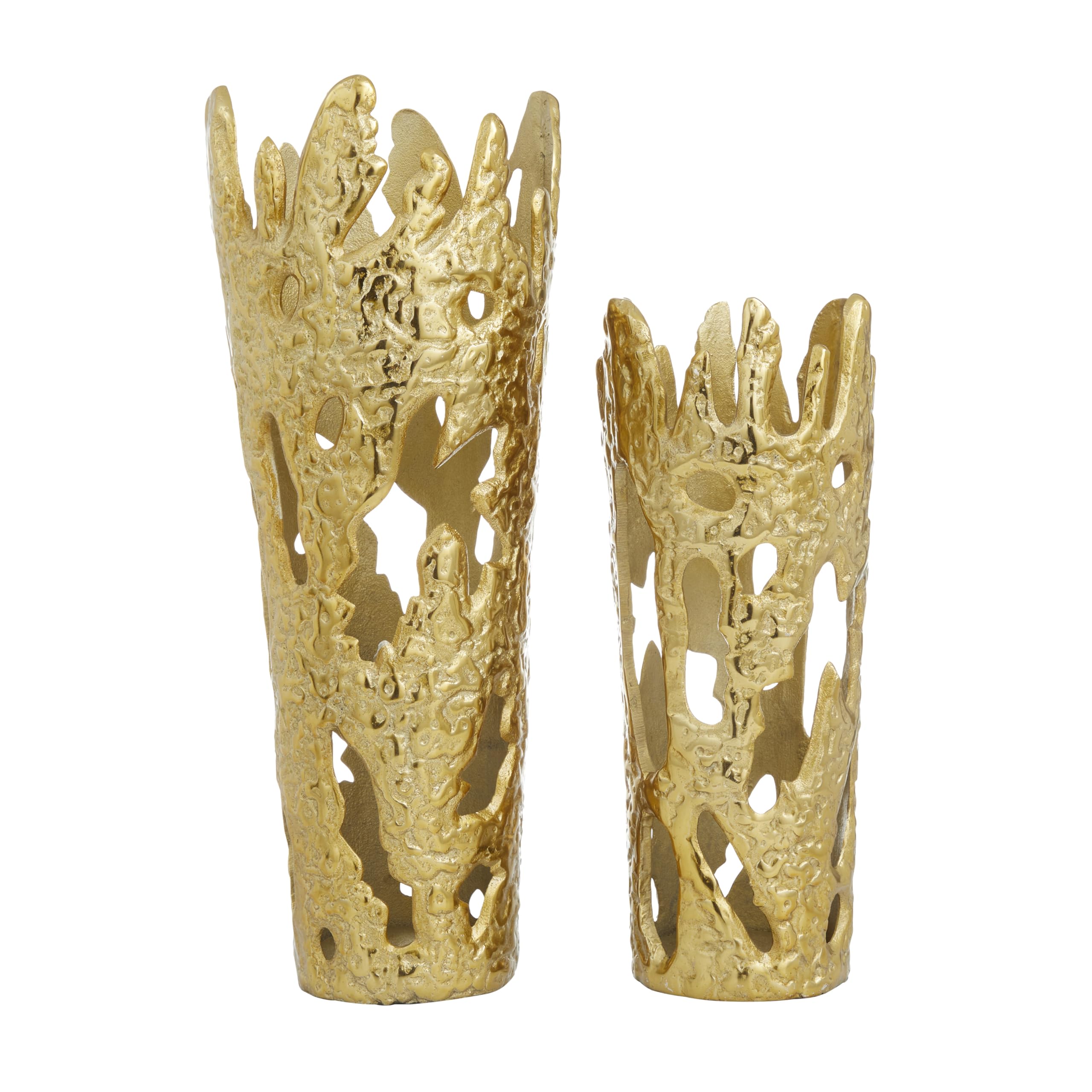 Deco 79 Modern Gold Aluminum Metal Vase Set of 2 - 20