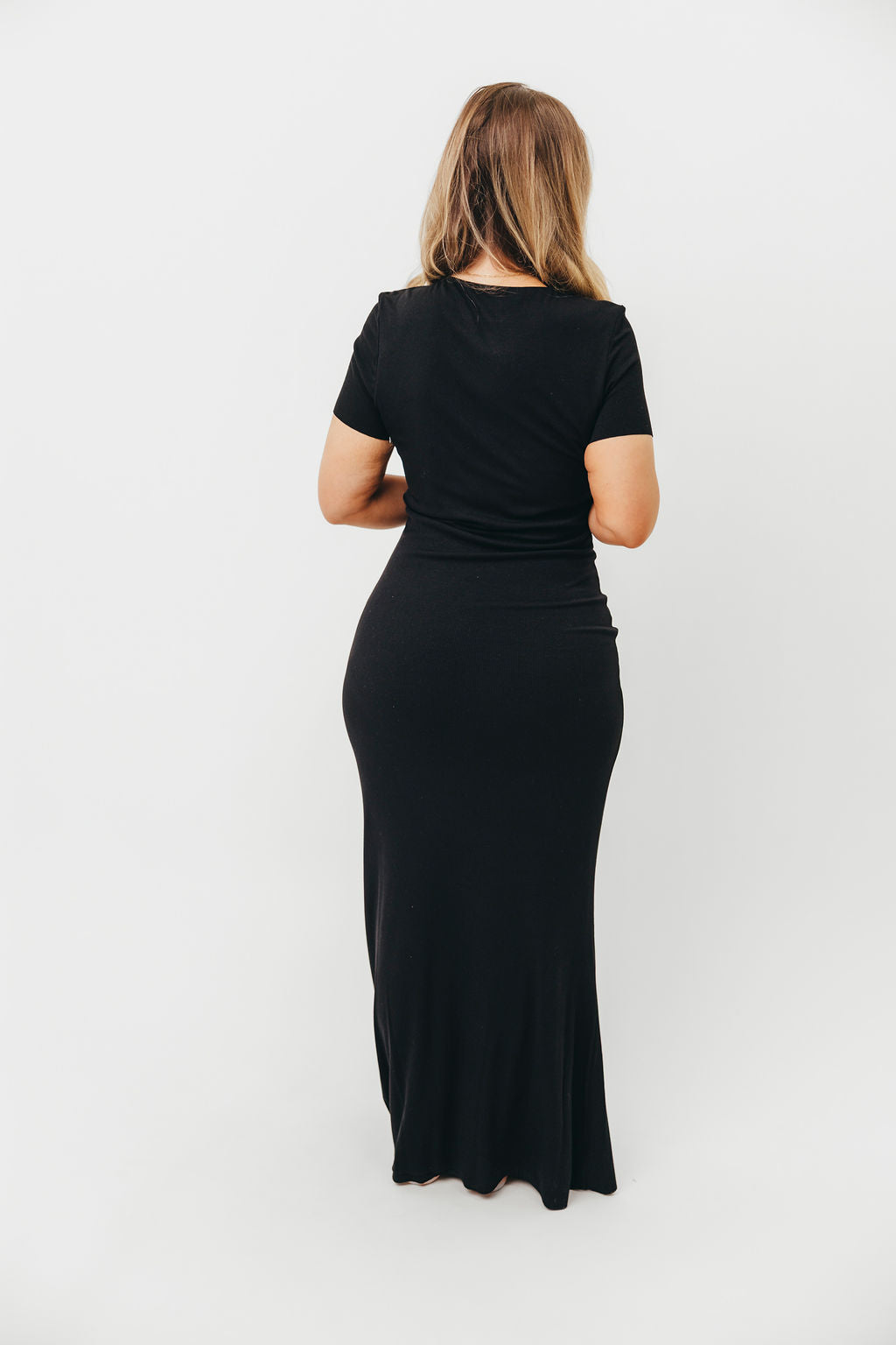 The Charlie Ribbed Maxi Dress in Black - Elegant Long Sleeve Bodycon Dress for Women | Perfect for Parties, Weddings & Evening Events