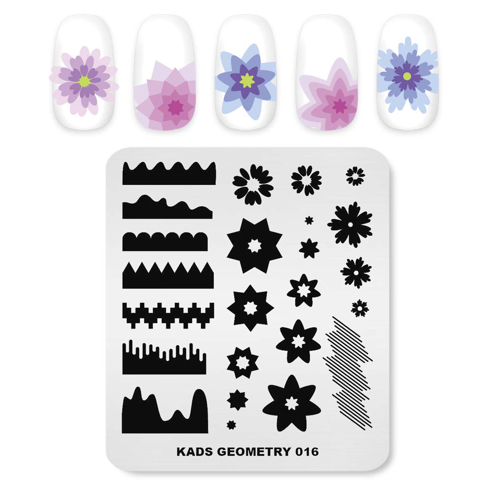 KADS Nail Art Stamping Plates Set - 10 Pcs Nail Image Template Stencils with Storage Case & Holder - Professional Nail Design Kit for DIY Manicure at Home or Salon (GE016) - Perfect for Nail Artists, Beginners & Gift Giving