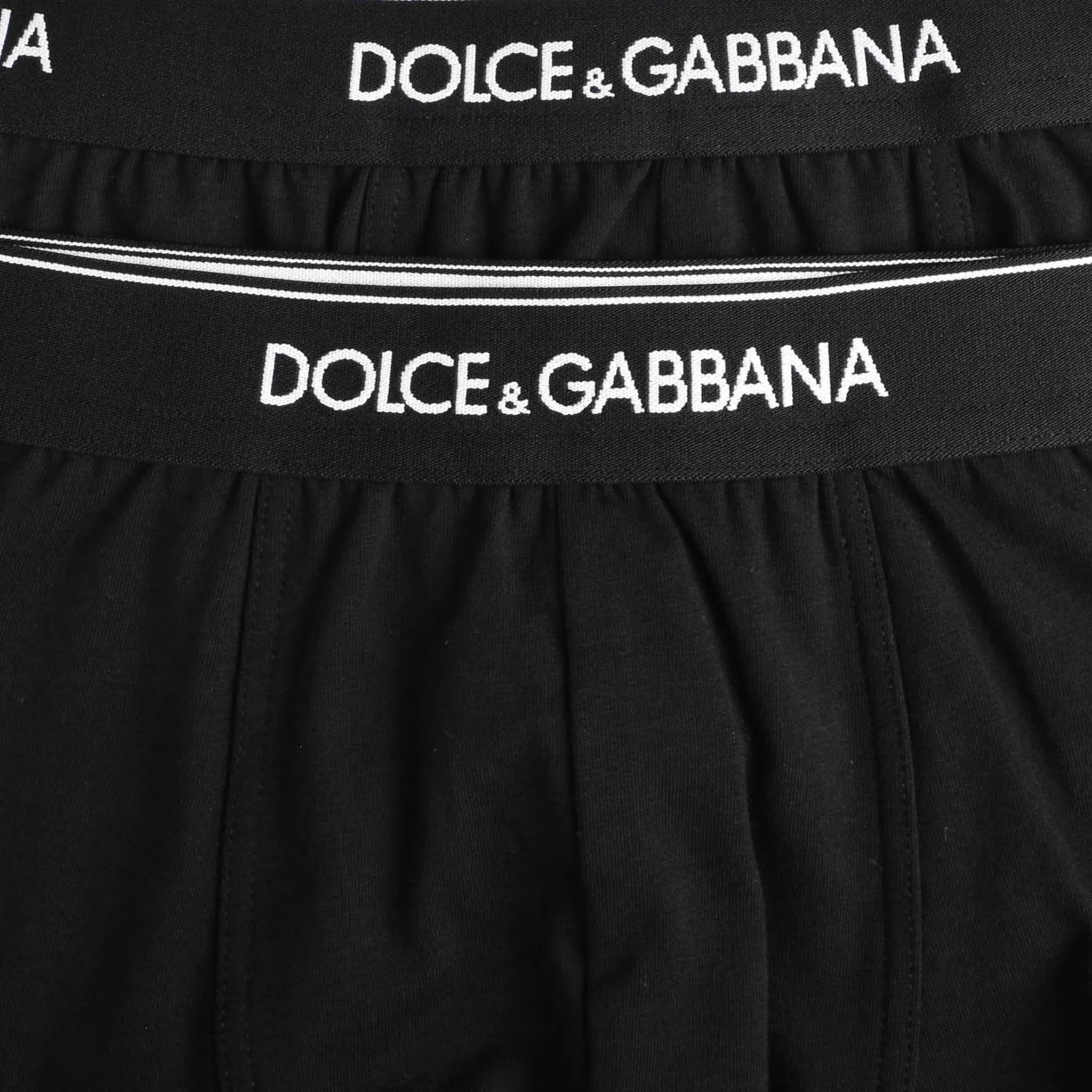 Dolce & Gabbana Men's Stretch Cotton Boxer Briefs 2-Pack - Soft Black Underwear for Everyday Comfort & Style | Perfect for Work, Travel & Lounge Wear