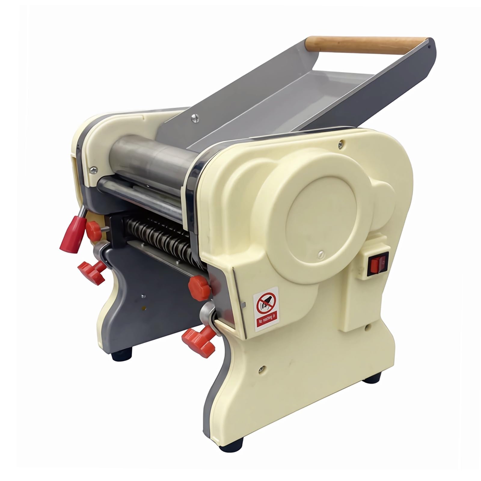 INTSUPERMAI 110V Electric Pasta Maker Machine - Stainless Steel Pasta Press with 3mm & 9mm Noodle Cutter Attachments - Perfect for Homemade Pasta, Dumpling Wrappers & Asian Noodles - Ideal for Italian Cuisine, Family Cooking & Restaurant Use