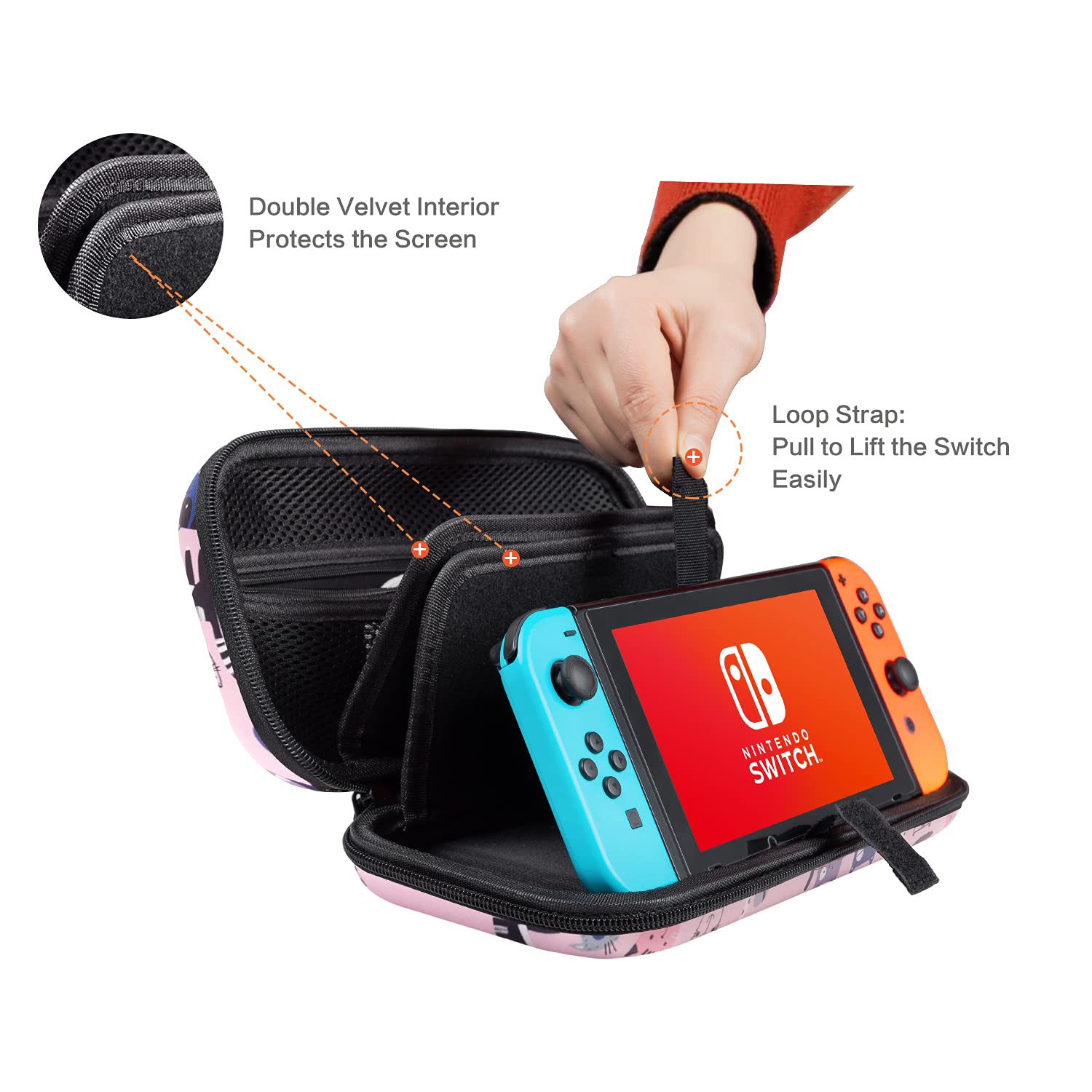 Nintendo Switch OLED & 2017 Model Protective Hard Shell Case - Shockproof Travel Storage Bag with 20 Game Card Slots for Switch Console & Joy-Con Accessories | Perfect for Women, Girls & Gaming on the Go