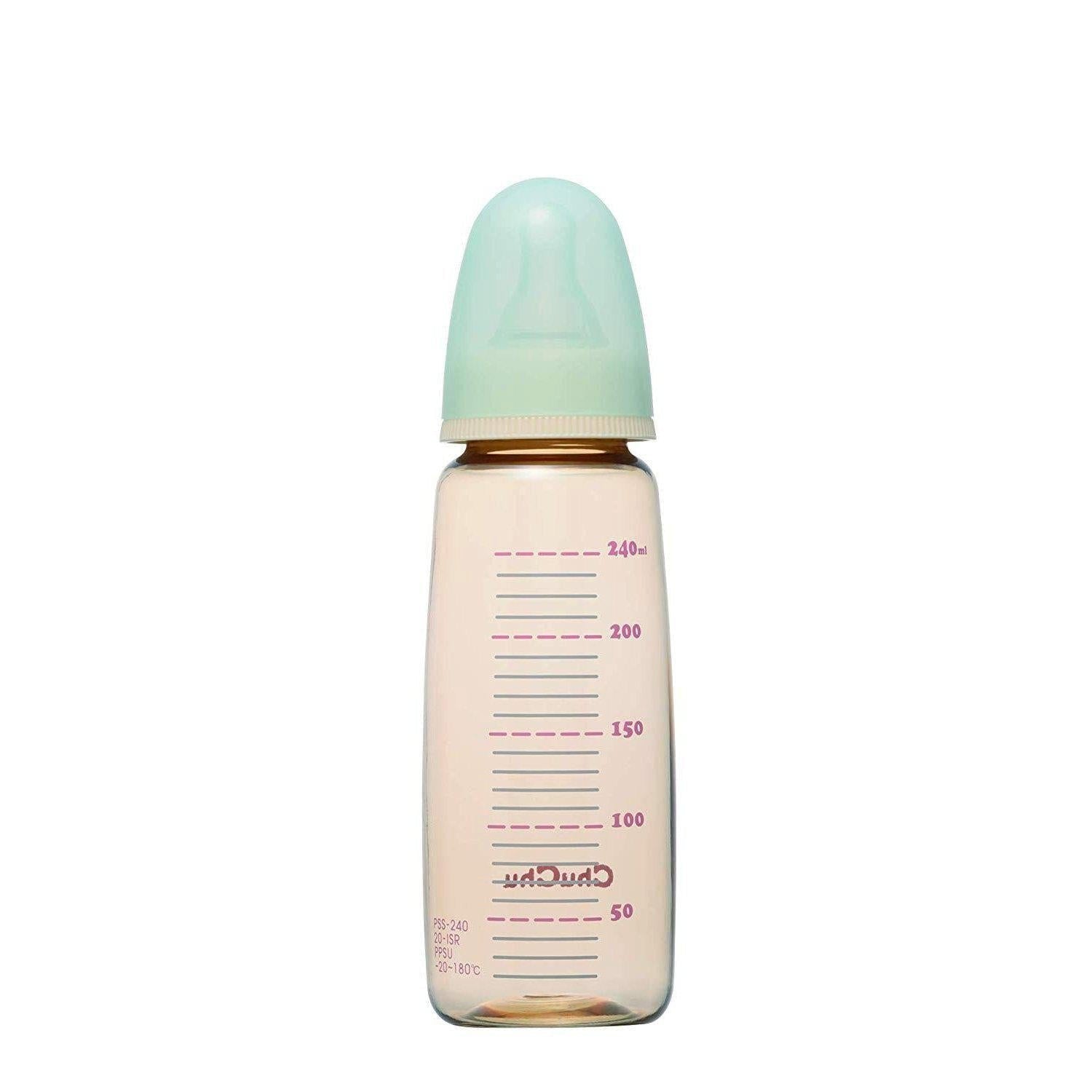 ChuChu Baby PPSU Feeding Bottle - Slim Design 240ml (8oz) - BPA-Free, Leak-Proof, Easy to Hold - Perfect for Newborns, Infants & Toddlers - Ideal for Breastfeeding, Formula & On-the-Go Feeding