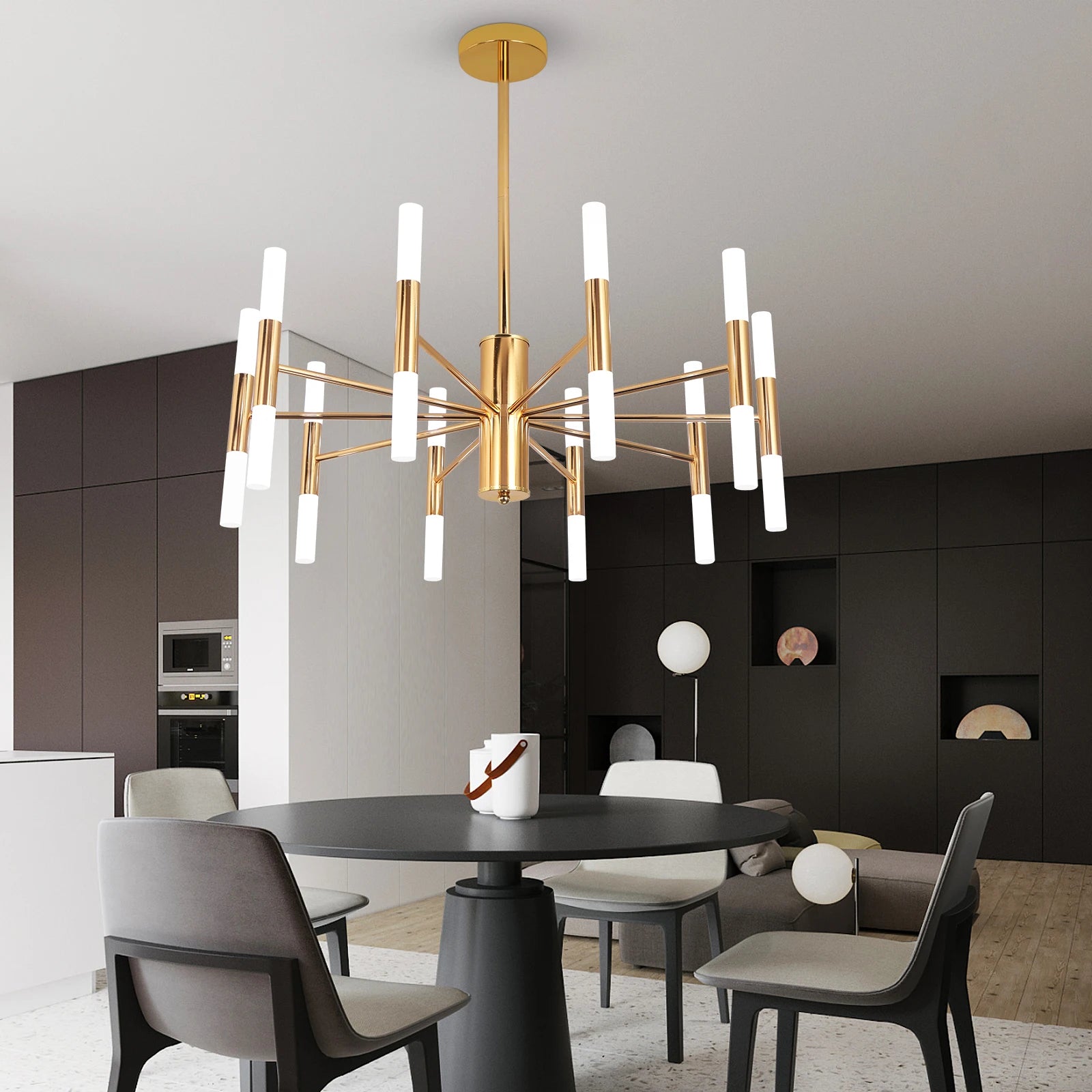 Alissa 20-Light Modern Golden Sputnik Chandelier - Elegant Ceiling Lighting Fixture for Dining Room, Living Room & Bedroom Decor