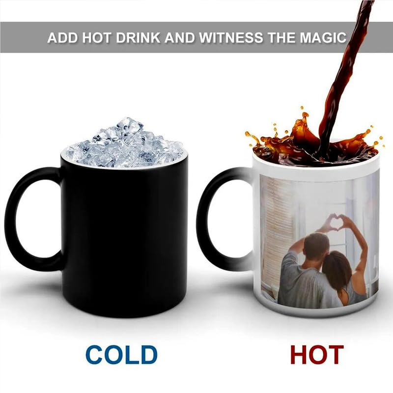 Custom Photo & Quote Magic Mug - Personalized Ceramic Coffee Cup with Name & Wish for Anniversary, Valentine's Day, Birthday Gifts (325ml) | Great for Couples, Girlfriend, Boyfriend | Perfect for Morning Coffee, Office Use & Romantic Surprises
