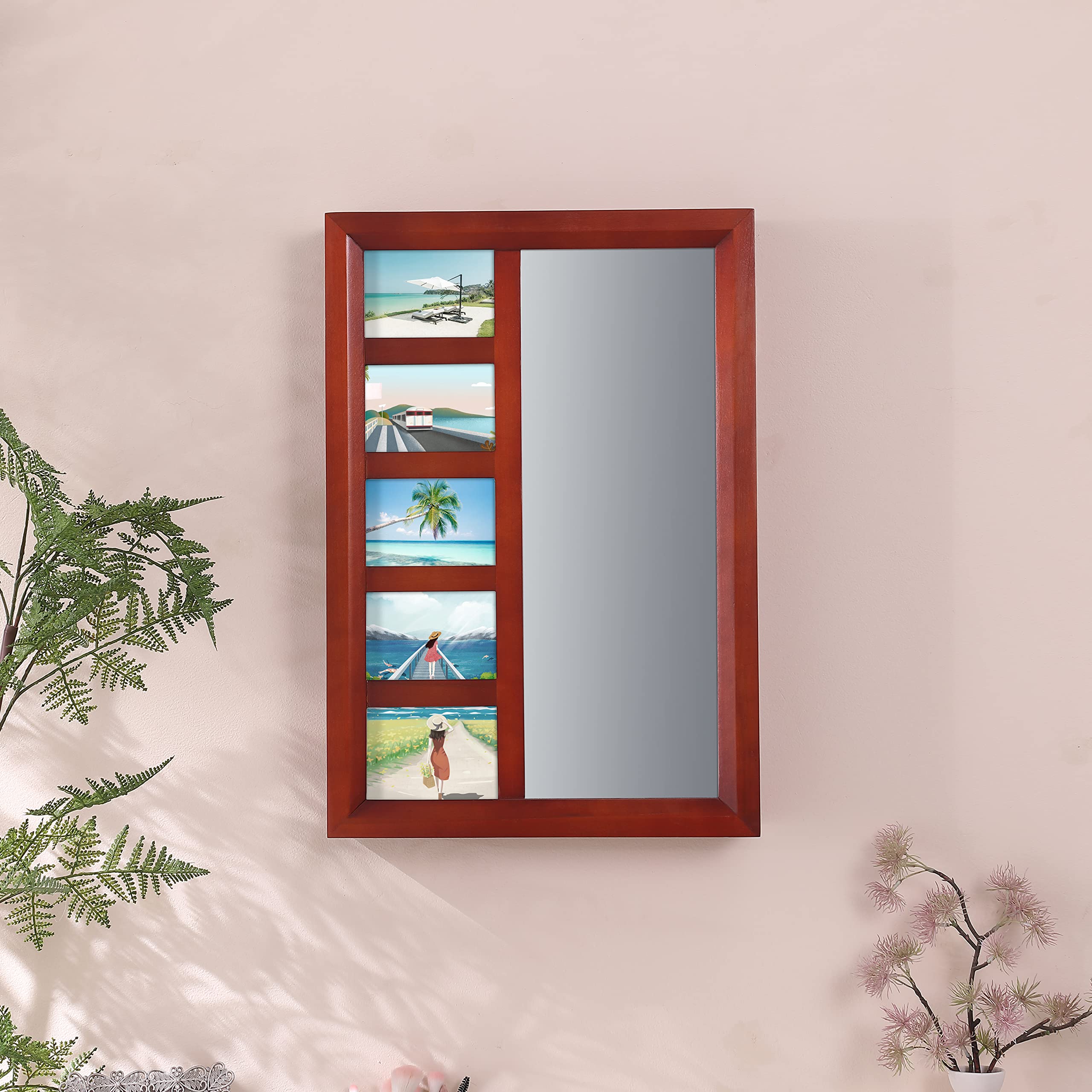 Proman Products Bellissimo Collection Jewelry Armoire - Mahogany Wood Jewelry Organizer with Mirror | Perfect for Bedroom, Closet & Gift Giving
